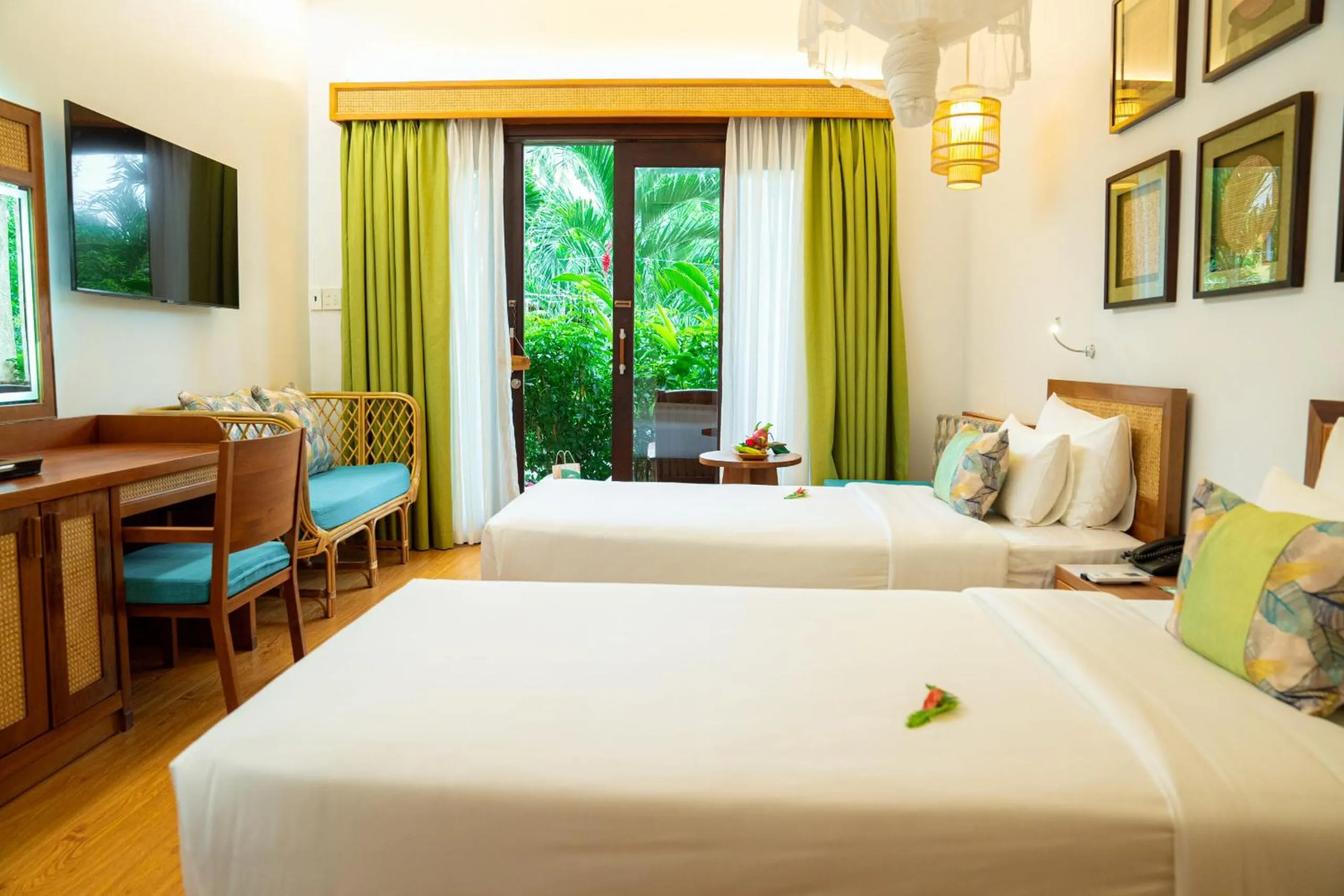 Bed in Bamboo Village Beach Resort & Spa