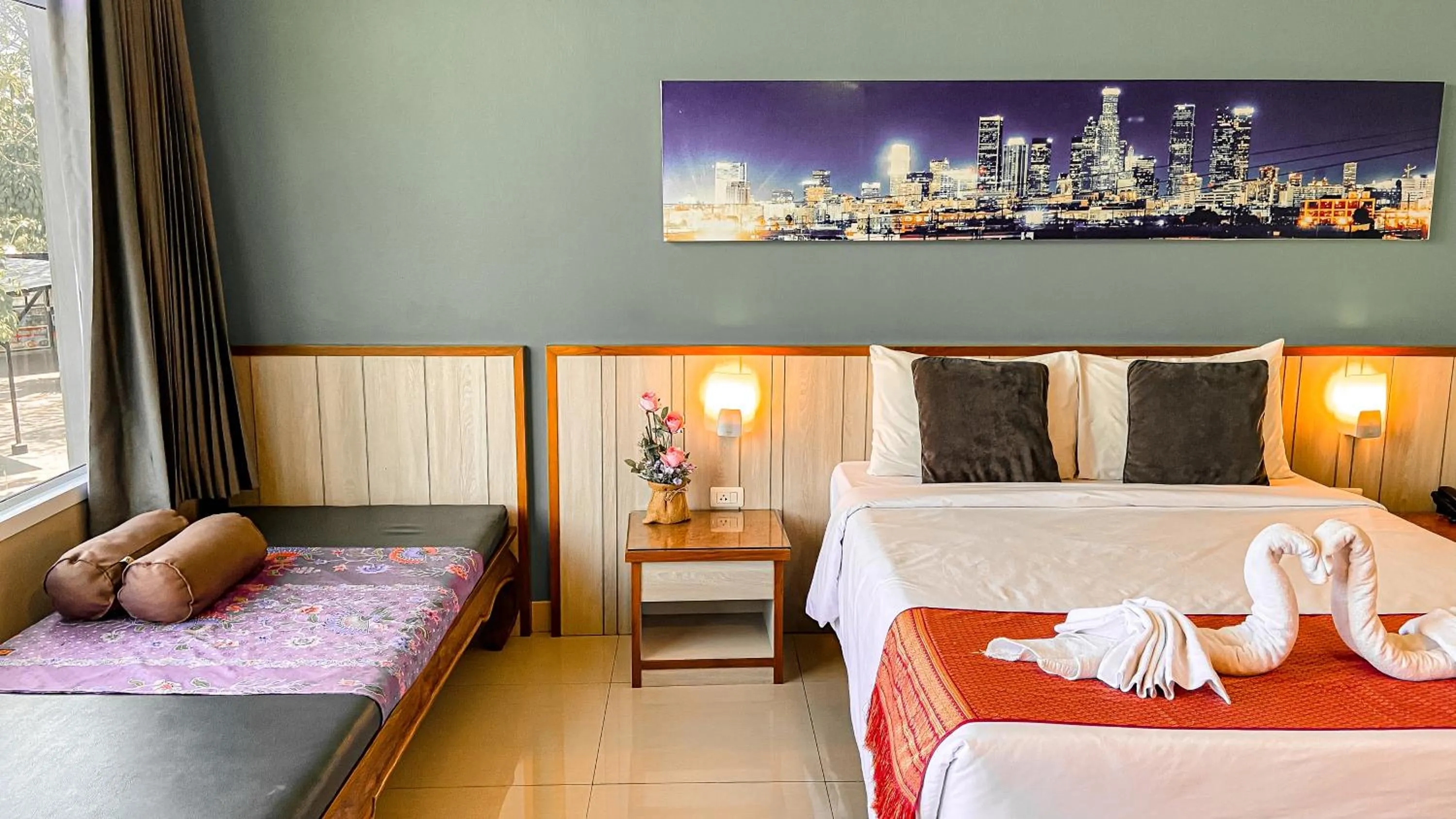 Bed in K2 Hotel at Thachang