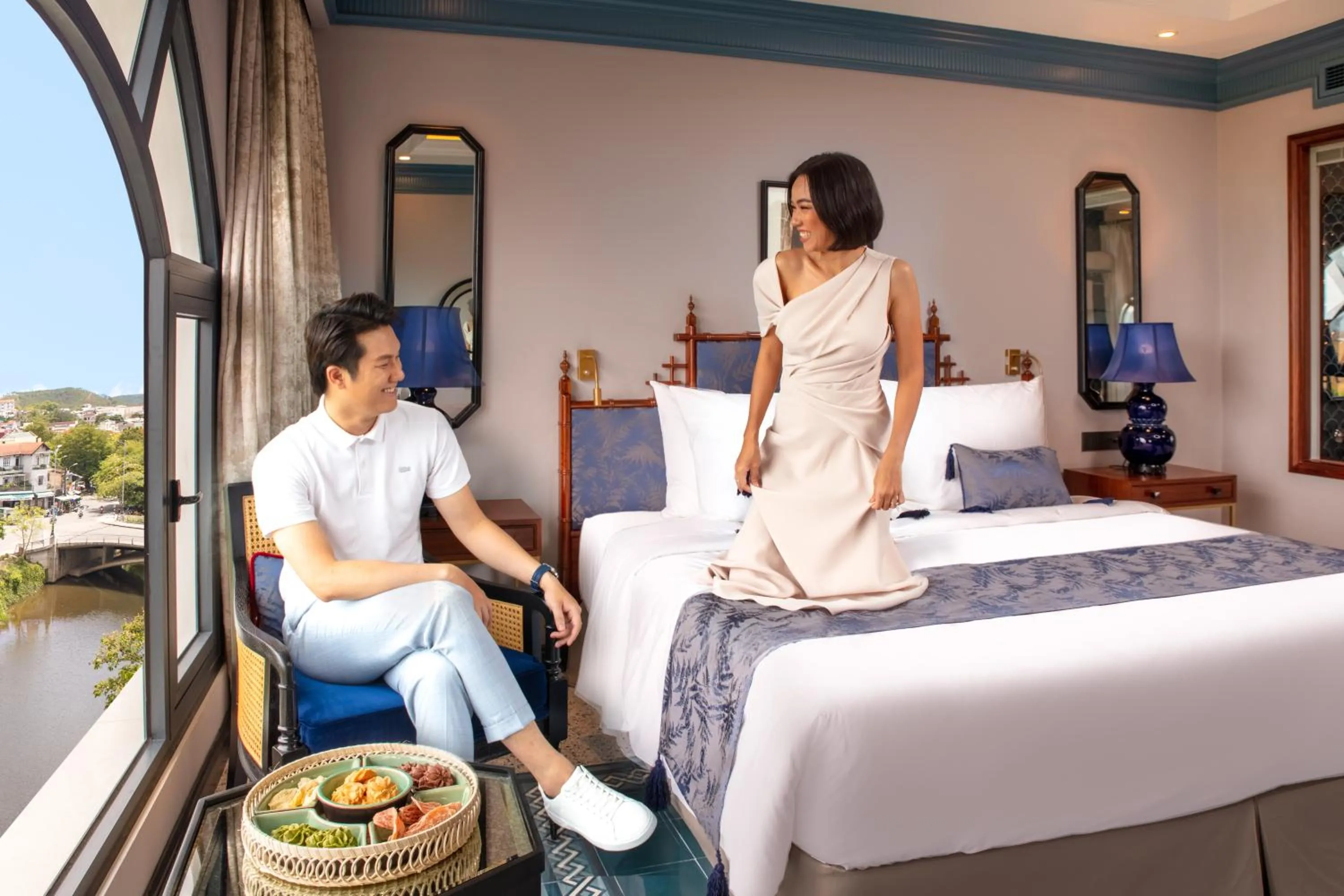 Bed in Silk Path Grand Hue Hotel