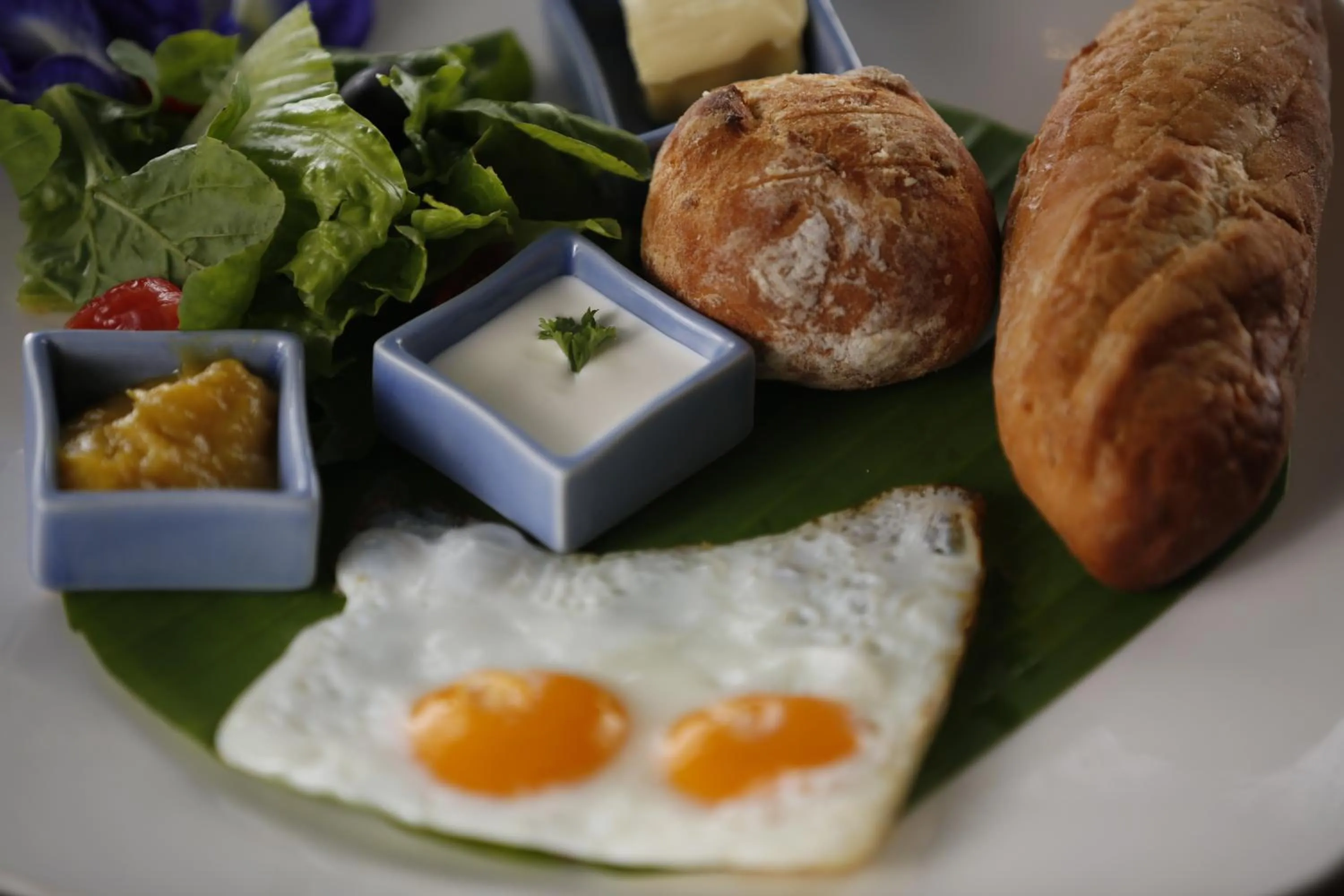 American breakfast in Indigo House Hotel