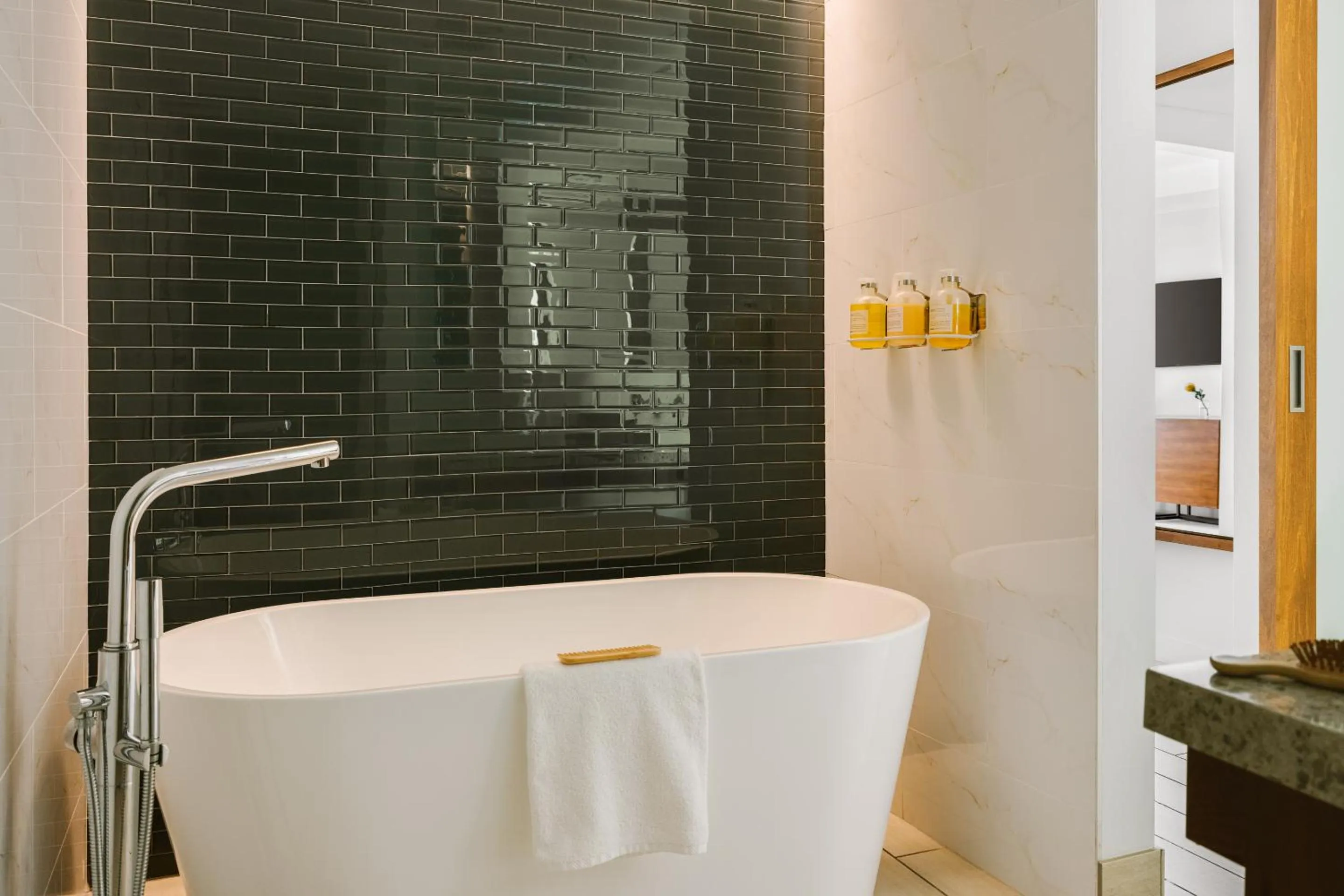 Living room in The Circ powered by Sonder