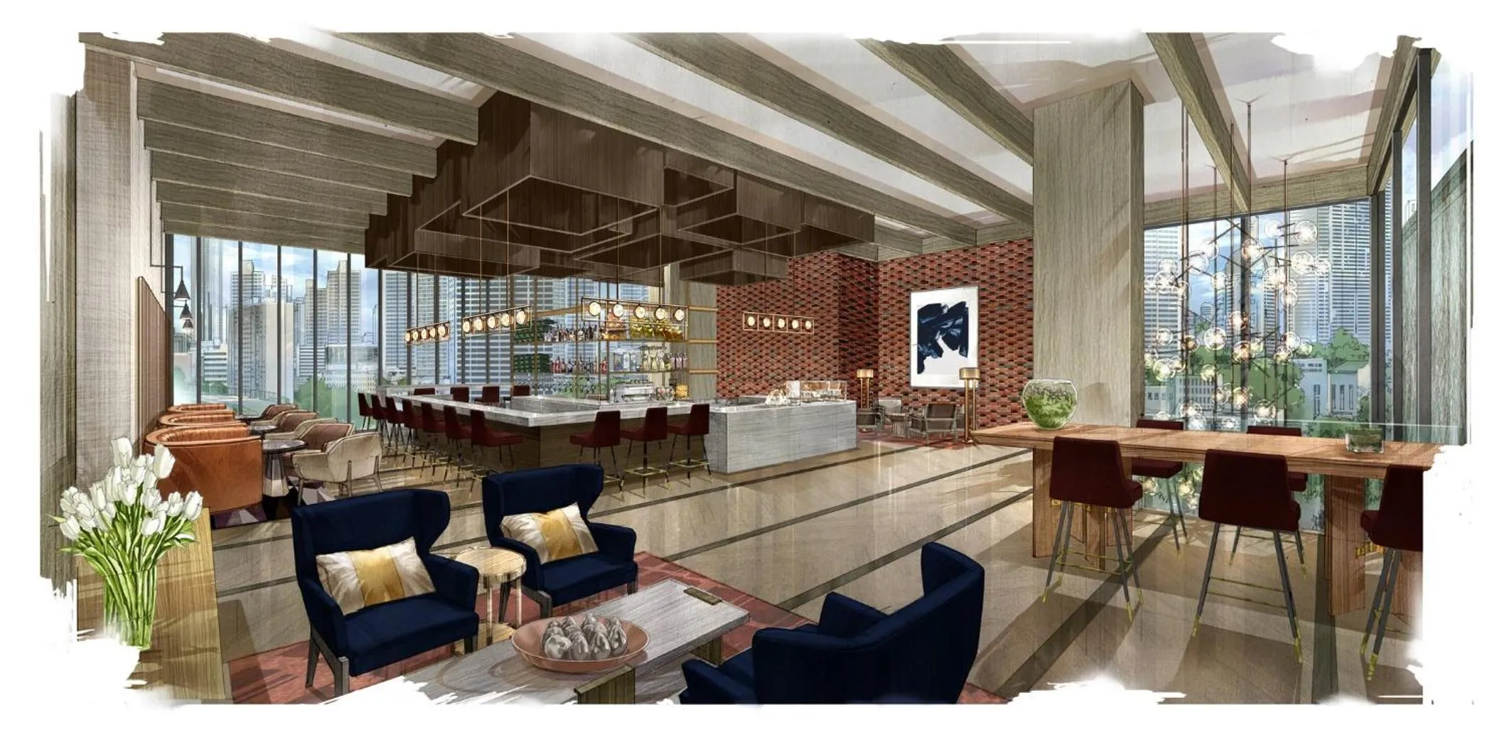 Lobby or reception in Omni Hotel at the Battery Atlanta