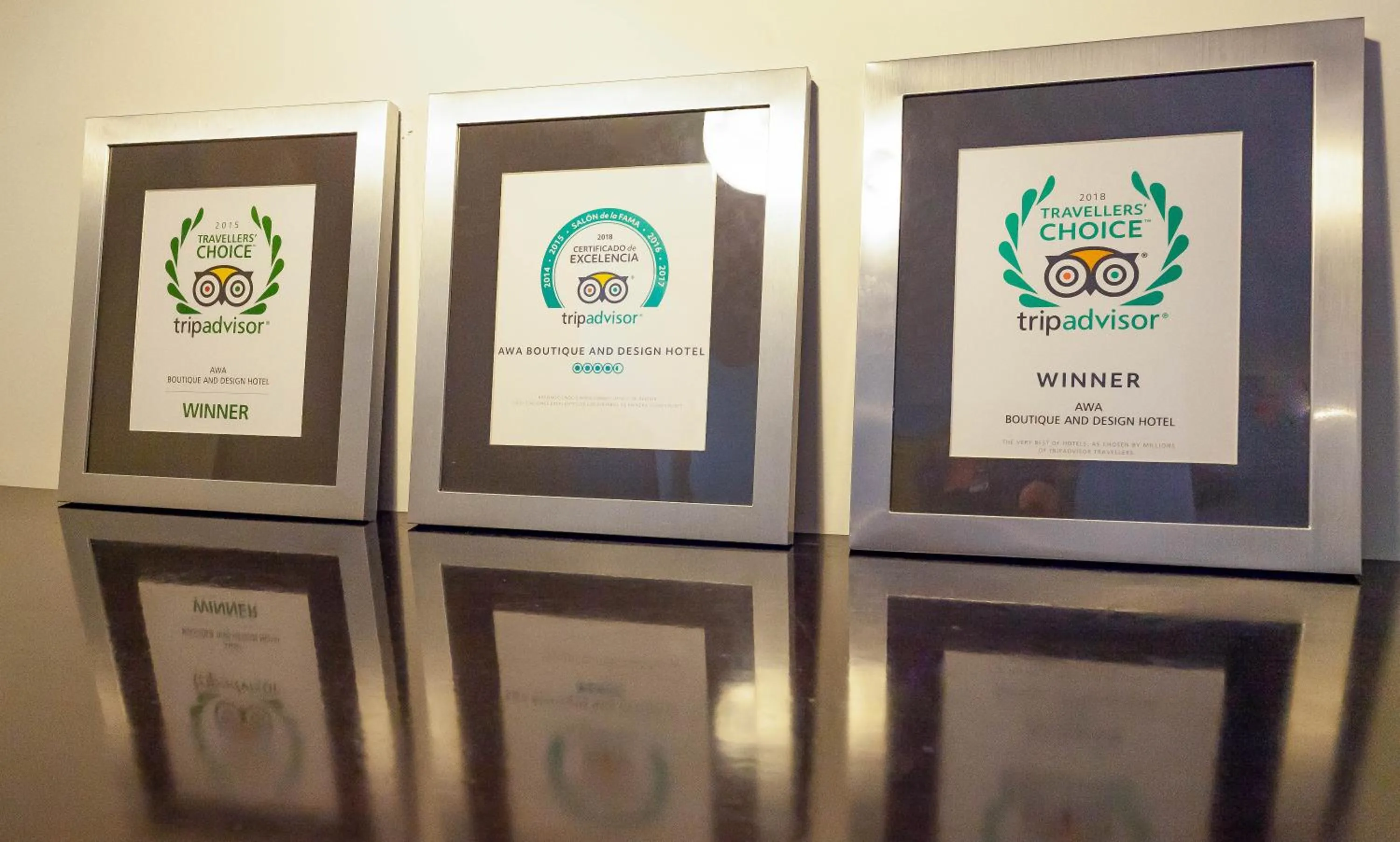 Certificate/Award in AWA Boutique + Design Hotel