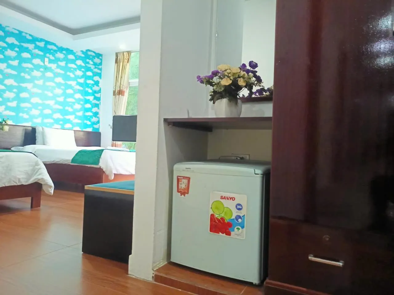 Property building, Bed in catba island hotel