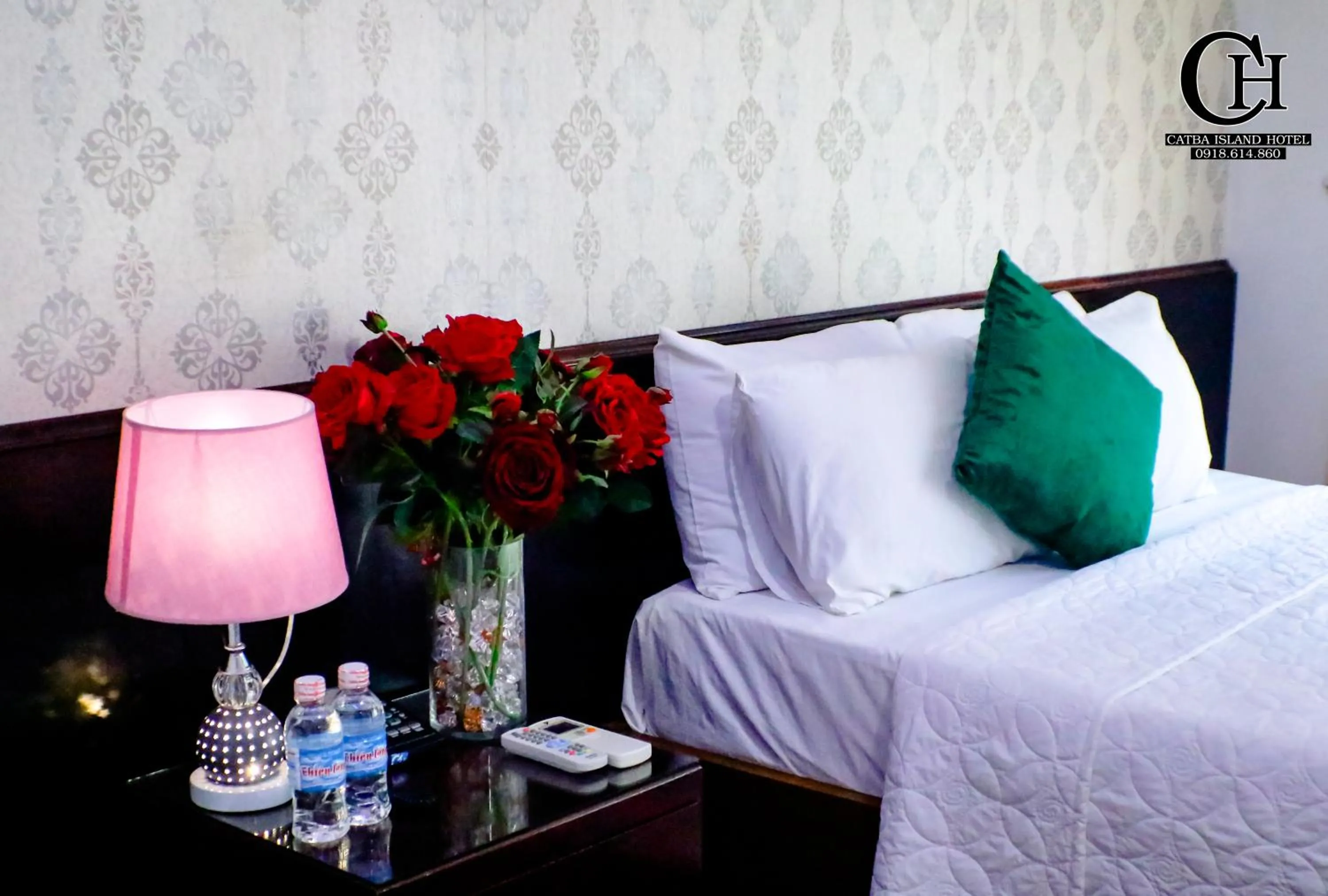 Bed in catba island hotel