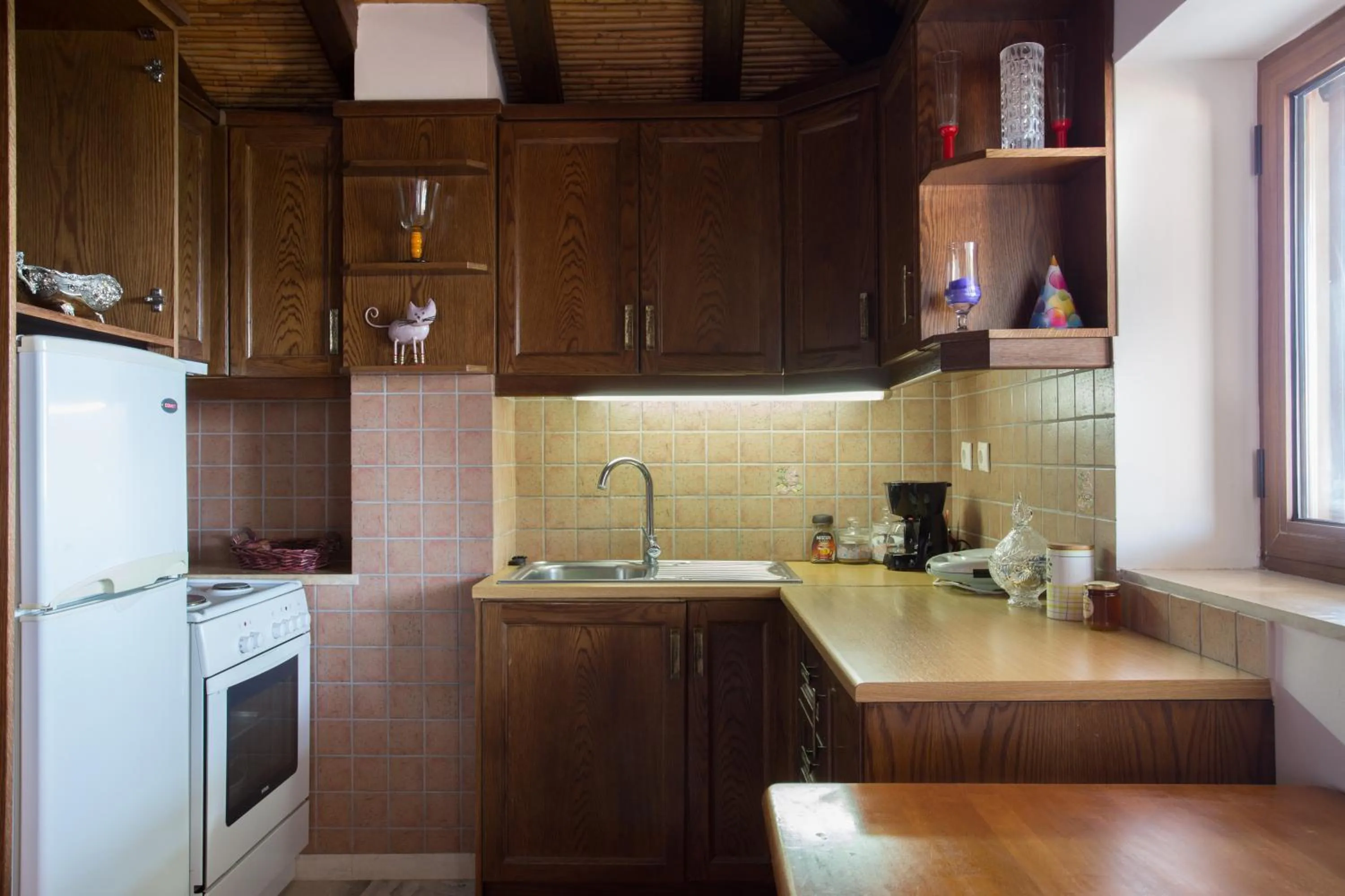 Kitchen or kitchenette in Aktaion Hotel