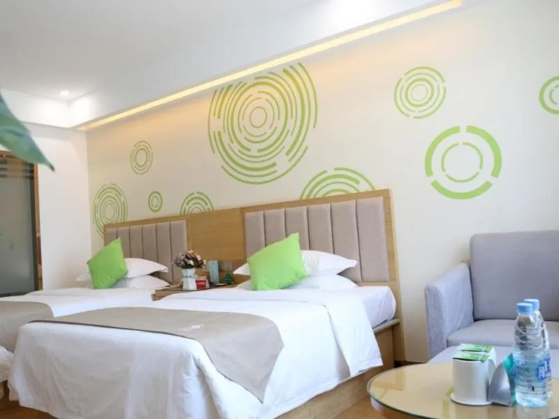 Bed in GreenTree Inn Hefei Feidong New District Huishang City Express Hotel