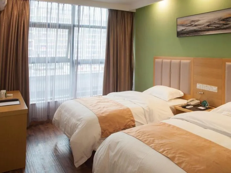 Bed in GreenTree Inn Suzhou Industrial Park Shengpu Town Xinsheng Road Express Hotel
