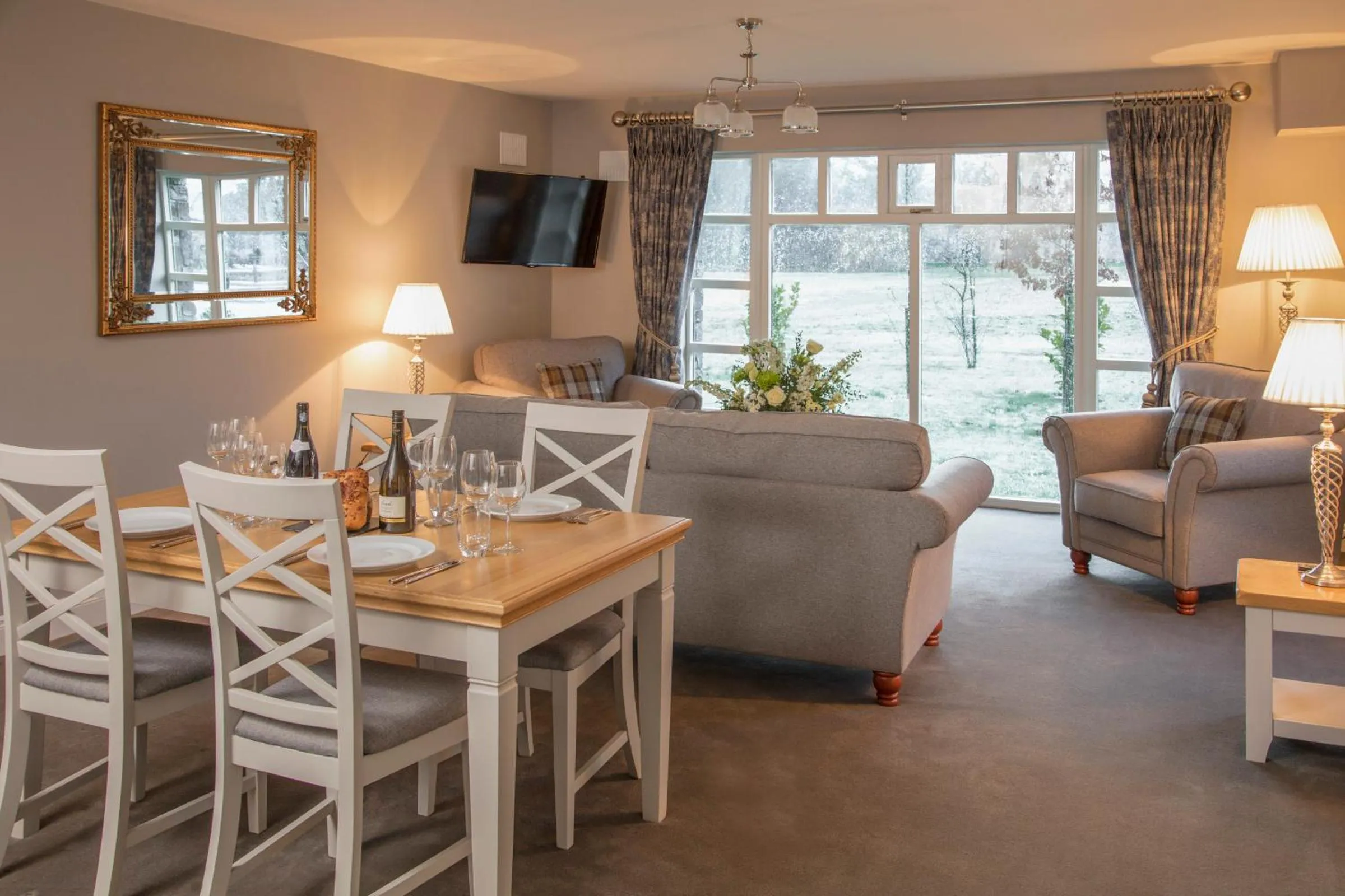 Living room in The Lodges at Kilkea Castle