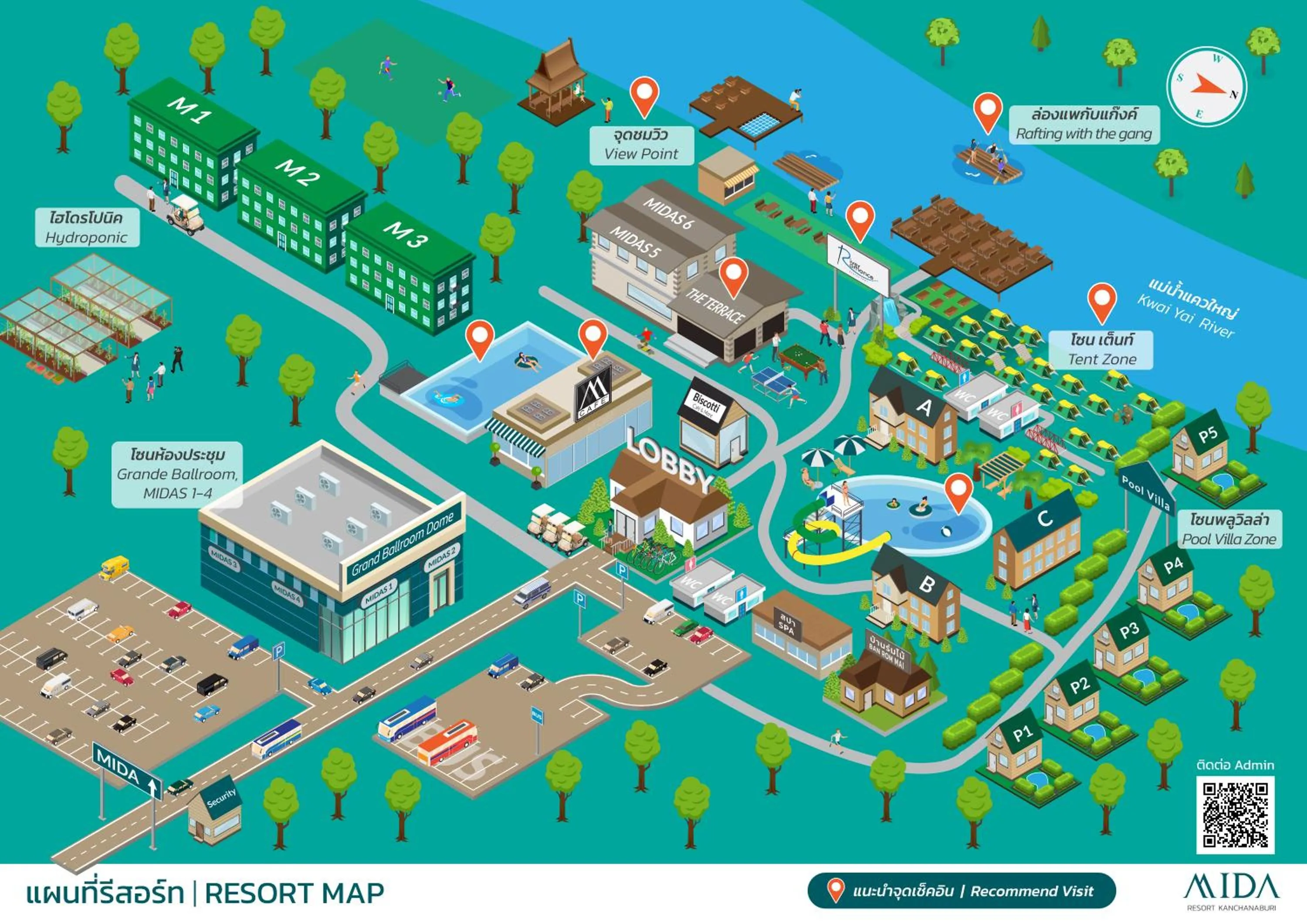 Floor plan in Mida Resort Kanchanaburi - SHA PLUS