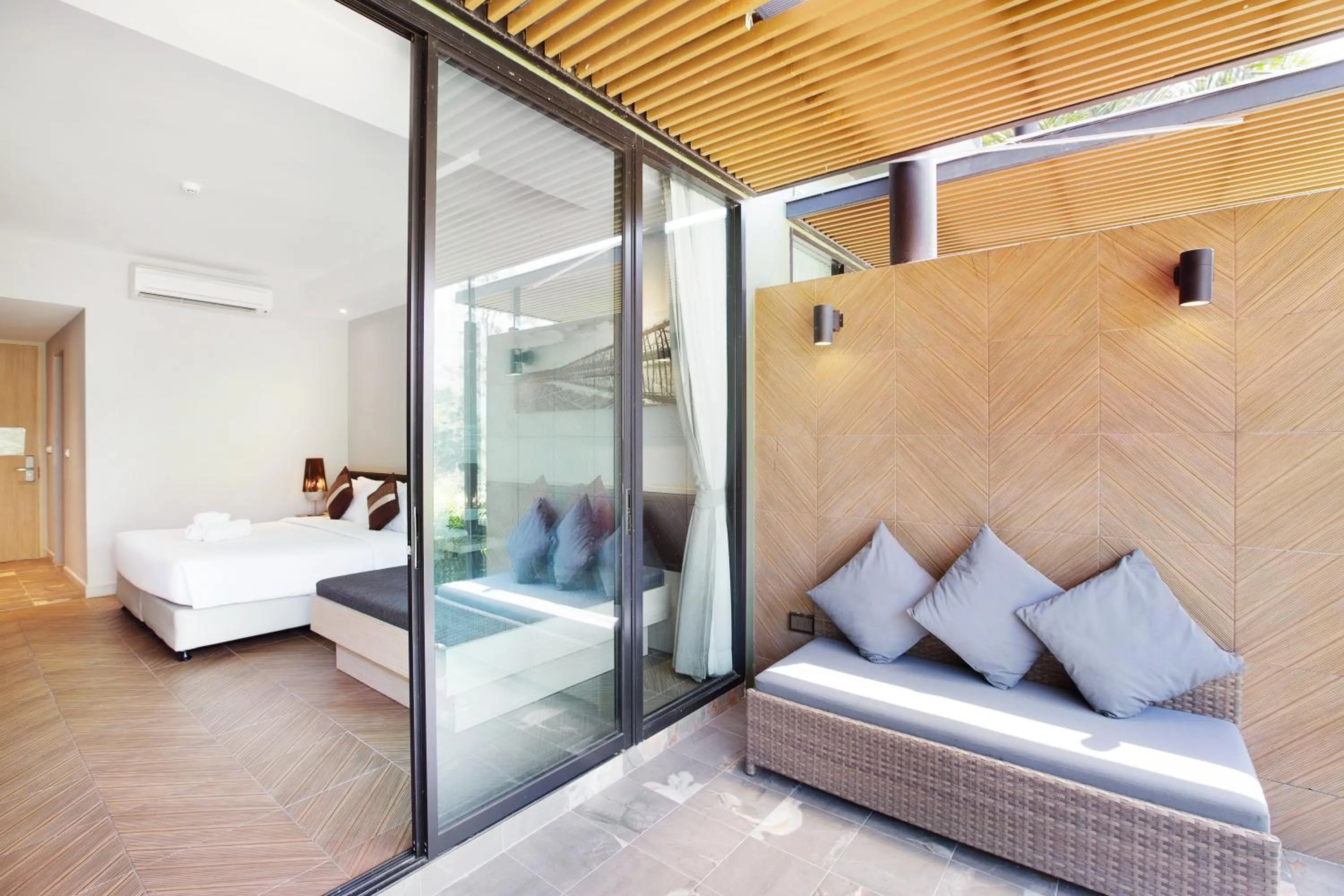 Patio, Bed in Mida Resort Kanchanaburi - SHA PLUS