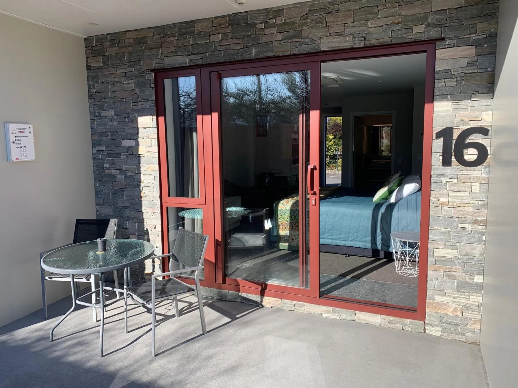 Seating area in Red Tussock Motel