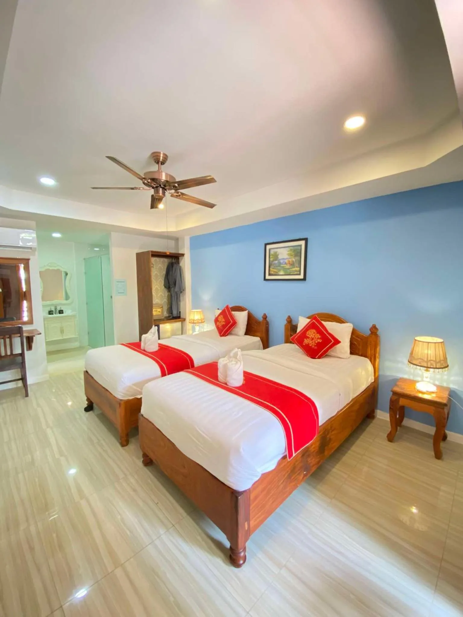 Twin Room with Balcony River View in Luang Prabang Golden Lotus Villa River View