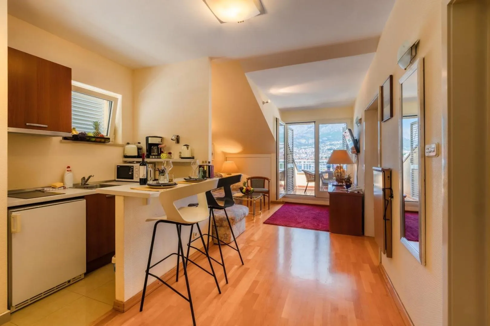 Kitchen or kitchenette in Apartel Park Osejava