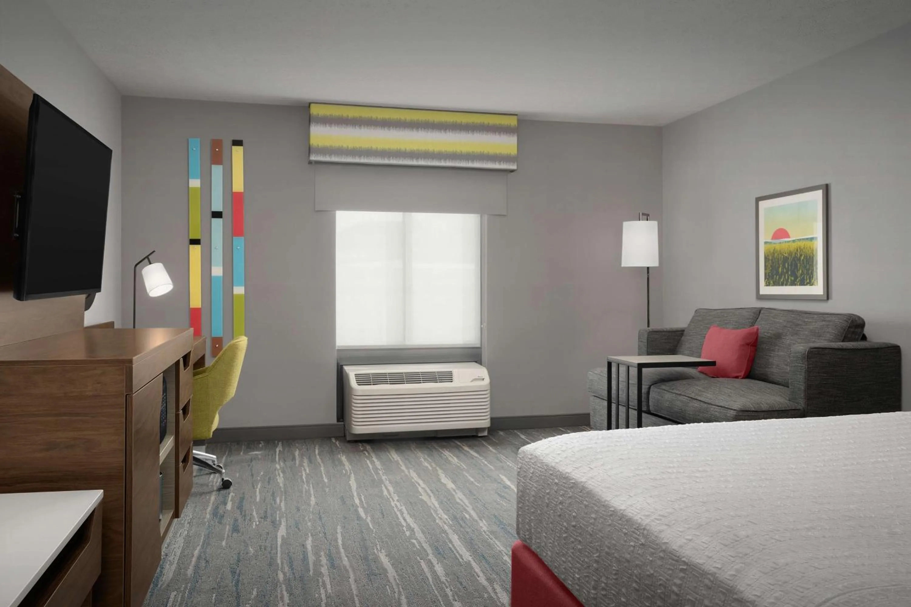 Living room, Bed in Hampton Inn Waterloo