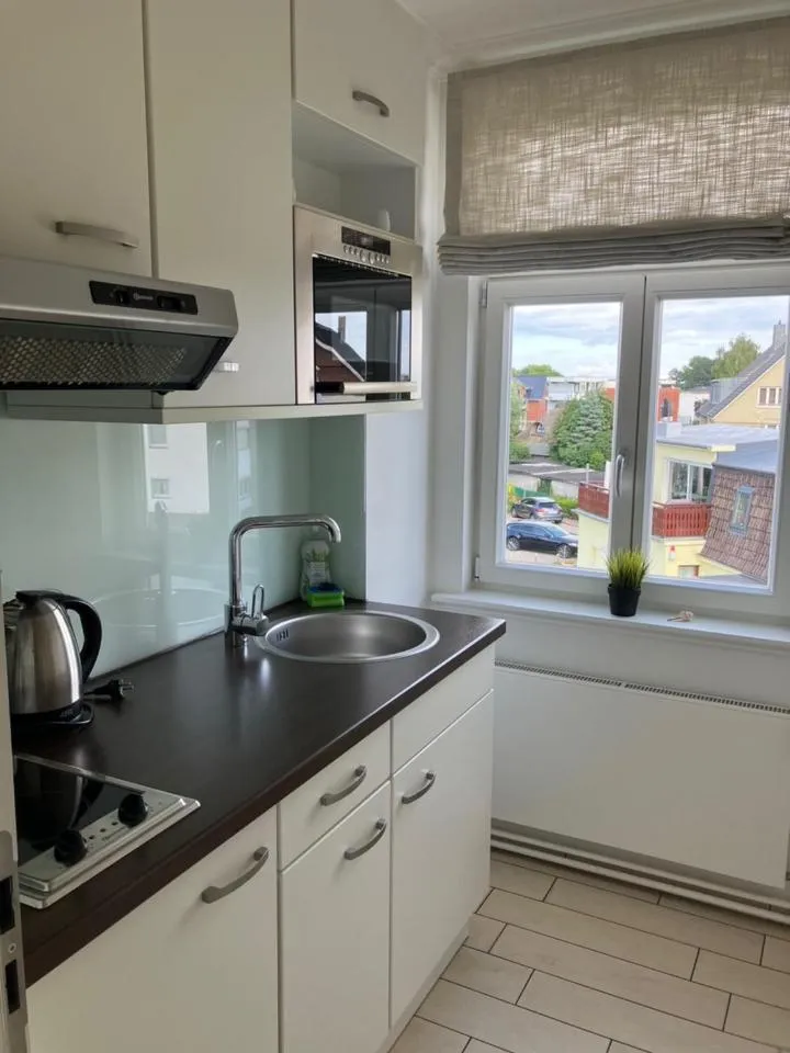 Kitchen or kitchenette in Hotel Seemöwe