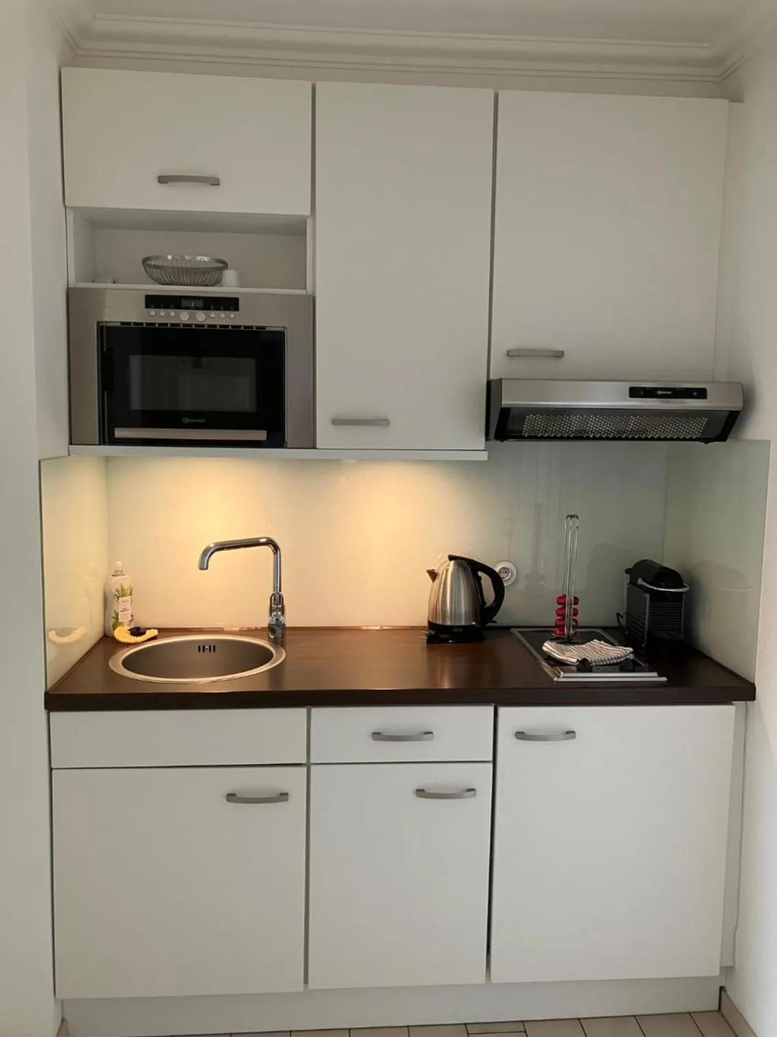 Kitchen or kitchenette in Hotel Seemöwe