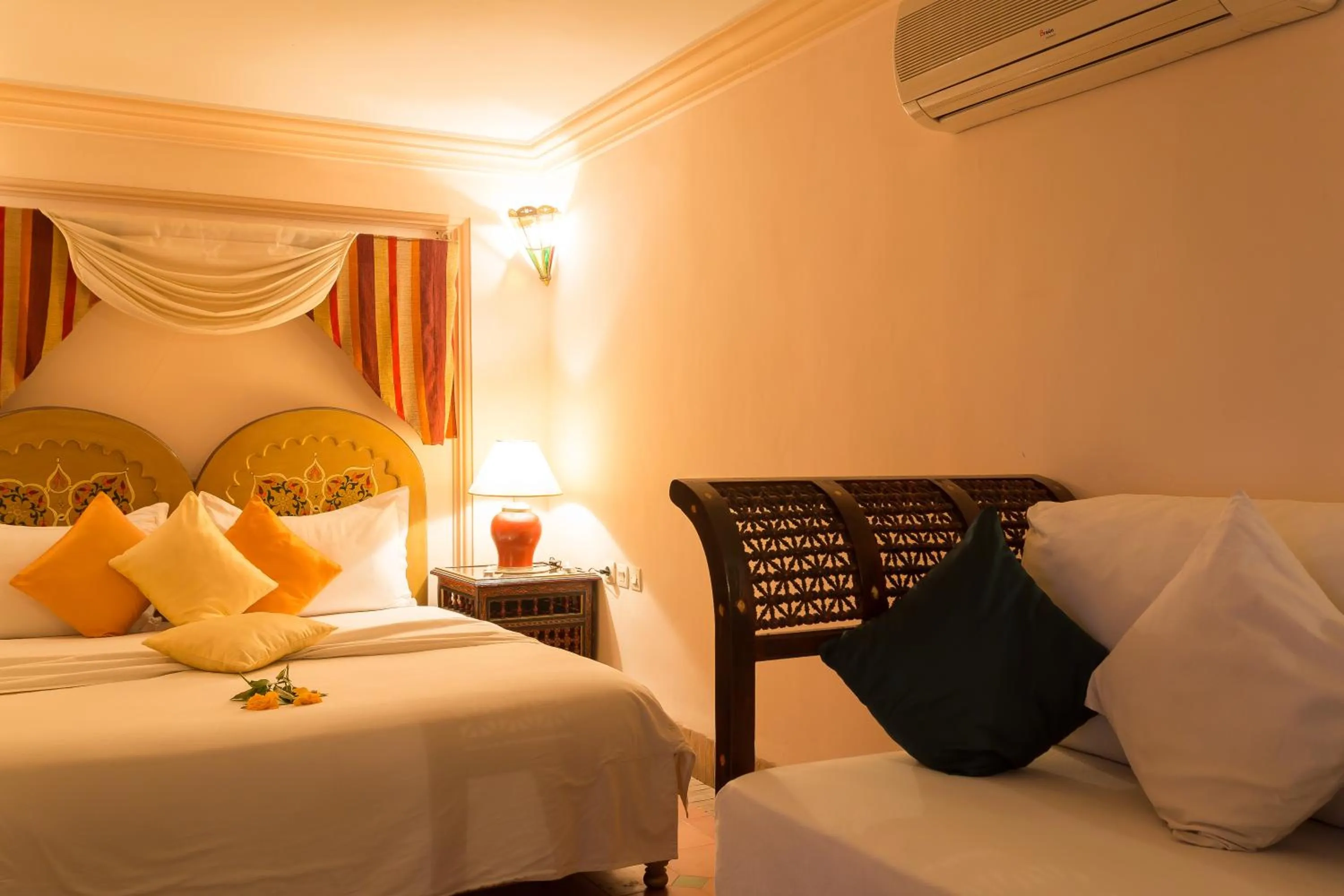 Night, Bed in Riad Amina