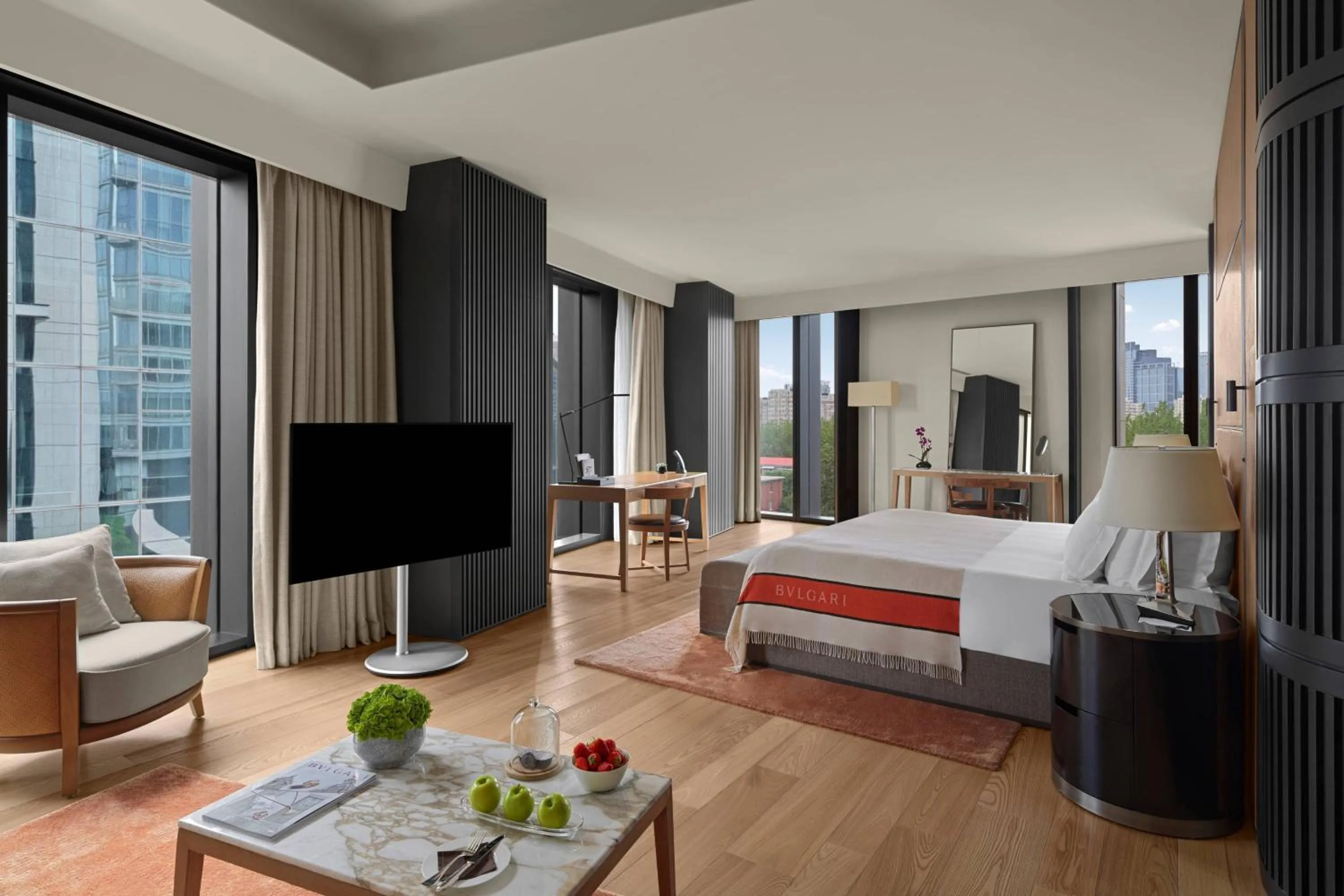 Photo of the whole room, Bed in Bvlgari Hotel Beijing