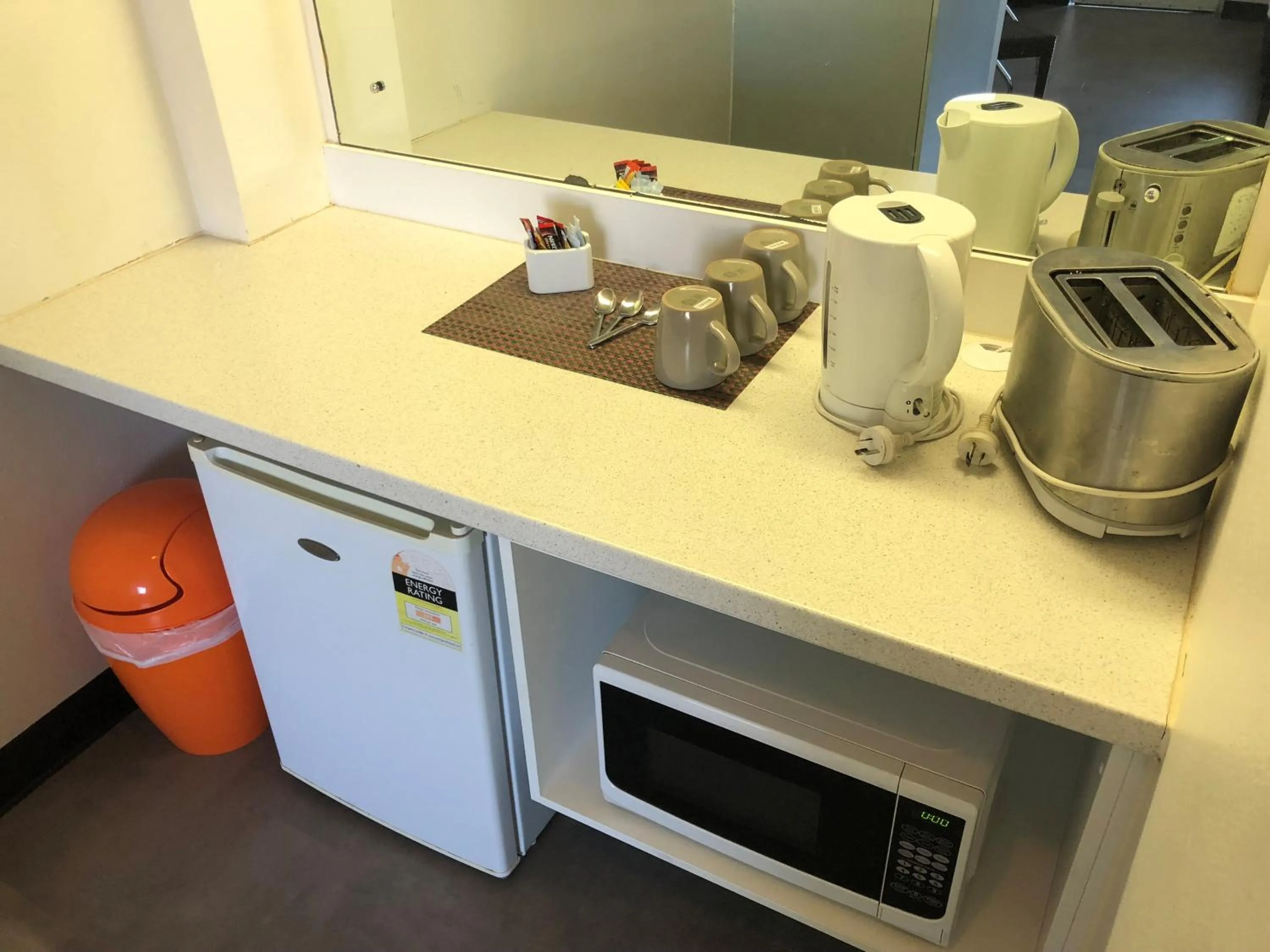 Kitchen or kitchenette in The Stuart Hotel-Motel