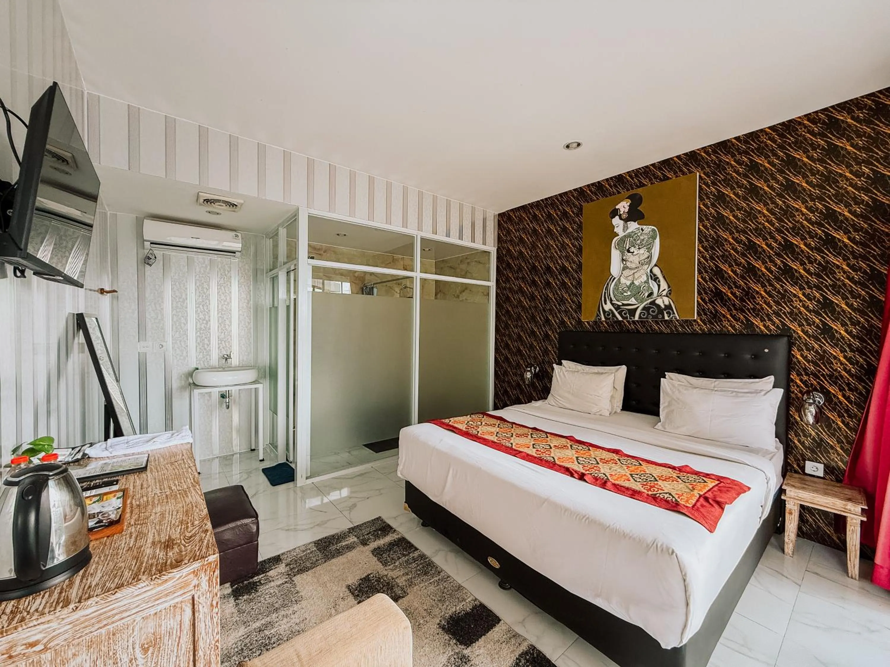 Bed in Bhuana Agung Villa and Restaurant