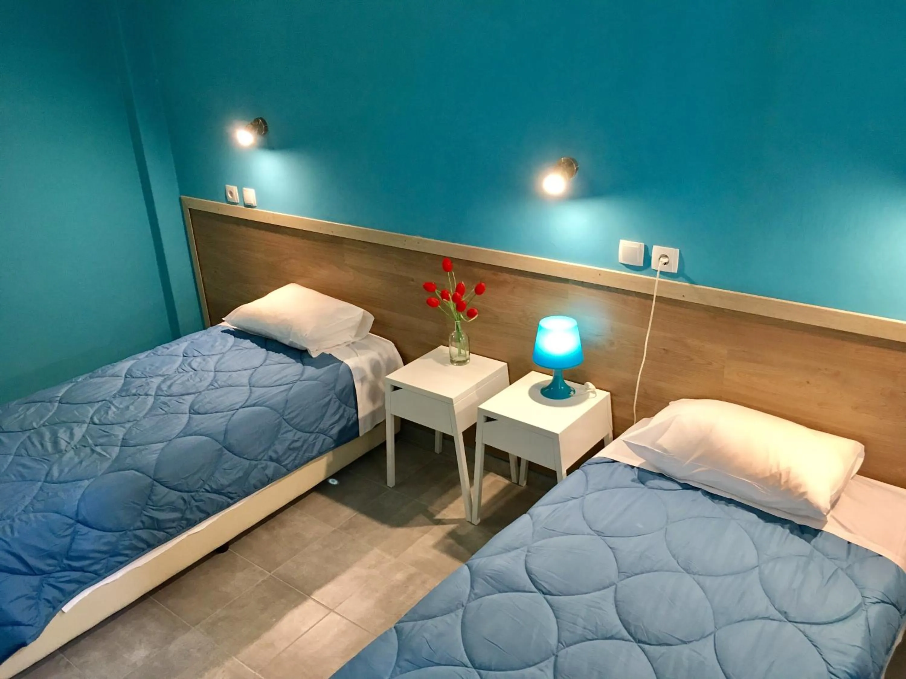 Bed in Hotel Kastoria