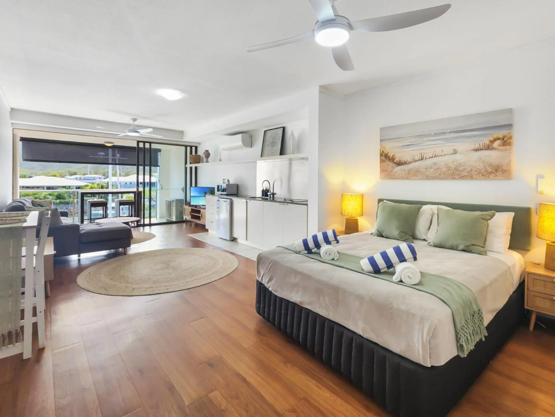 Bed in Blue on Blue Superior Studio Room 1221