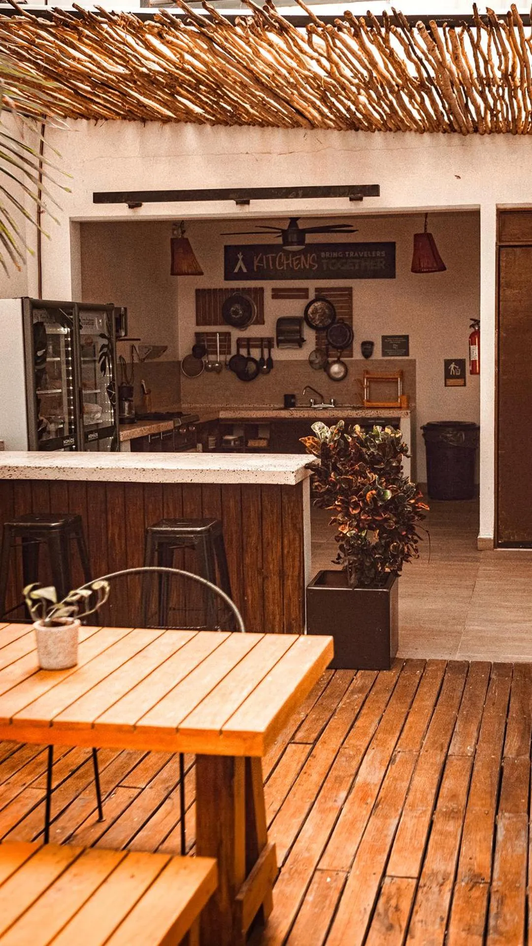 Communal kitchen in Nomads Hotel & Rooftop Pool Cancun