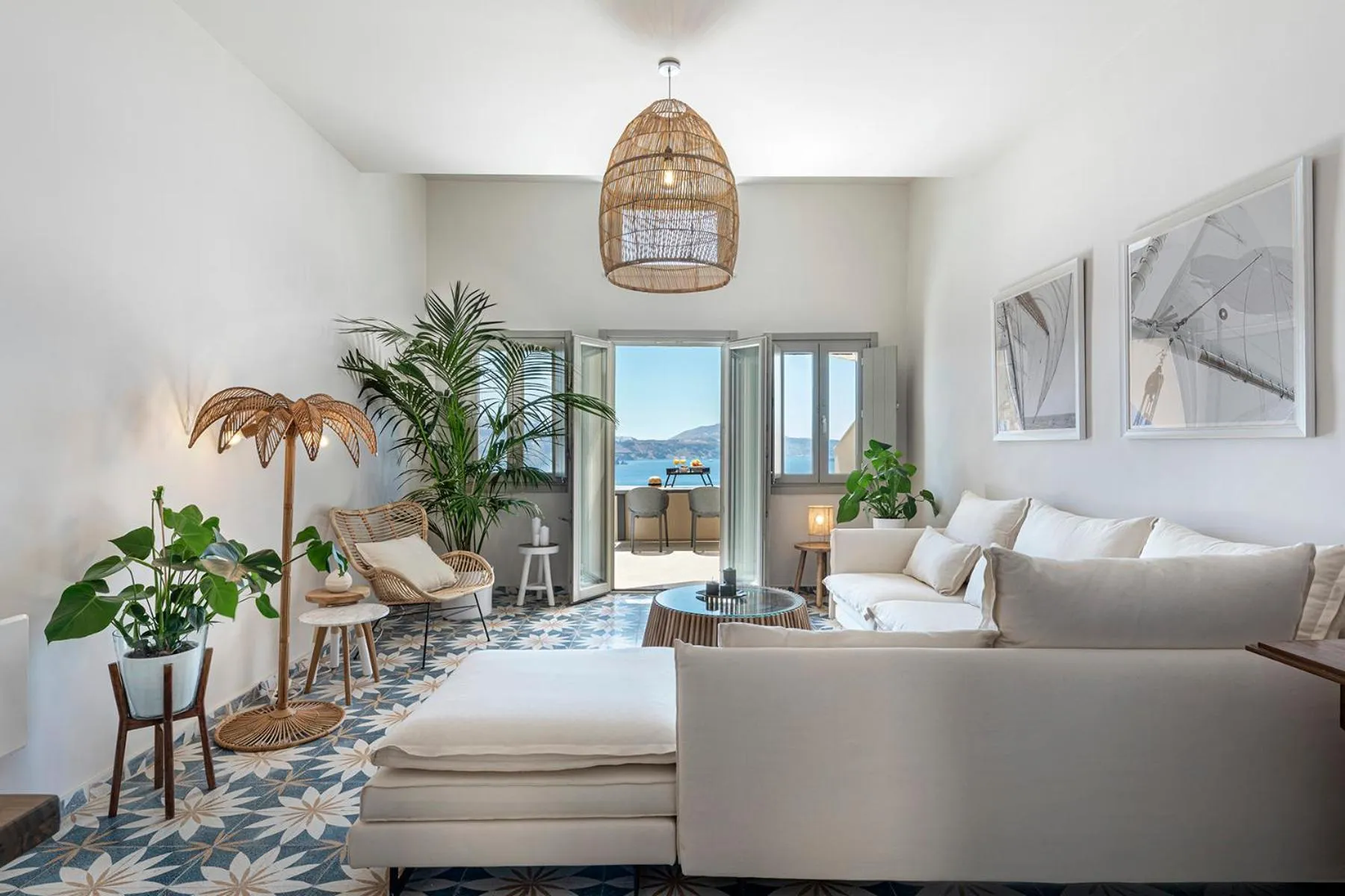 Living room in Caldera Houses Oia