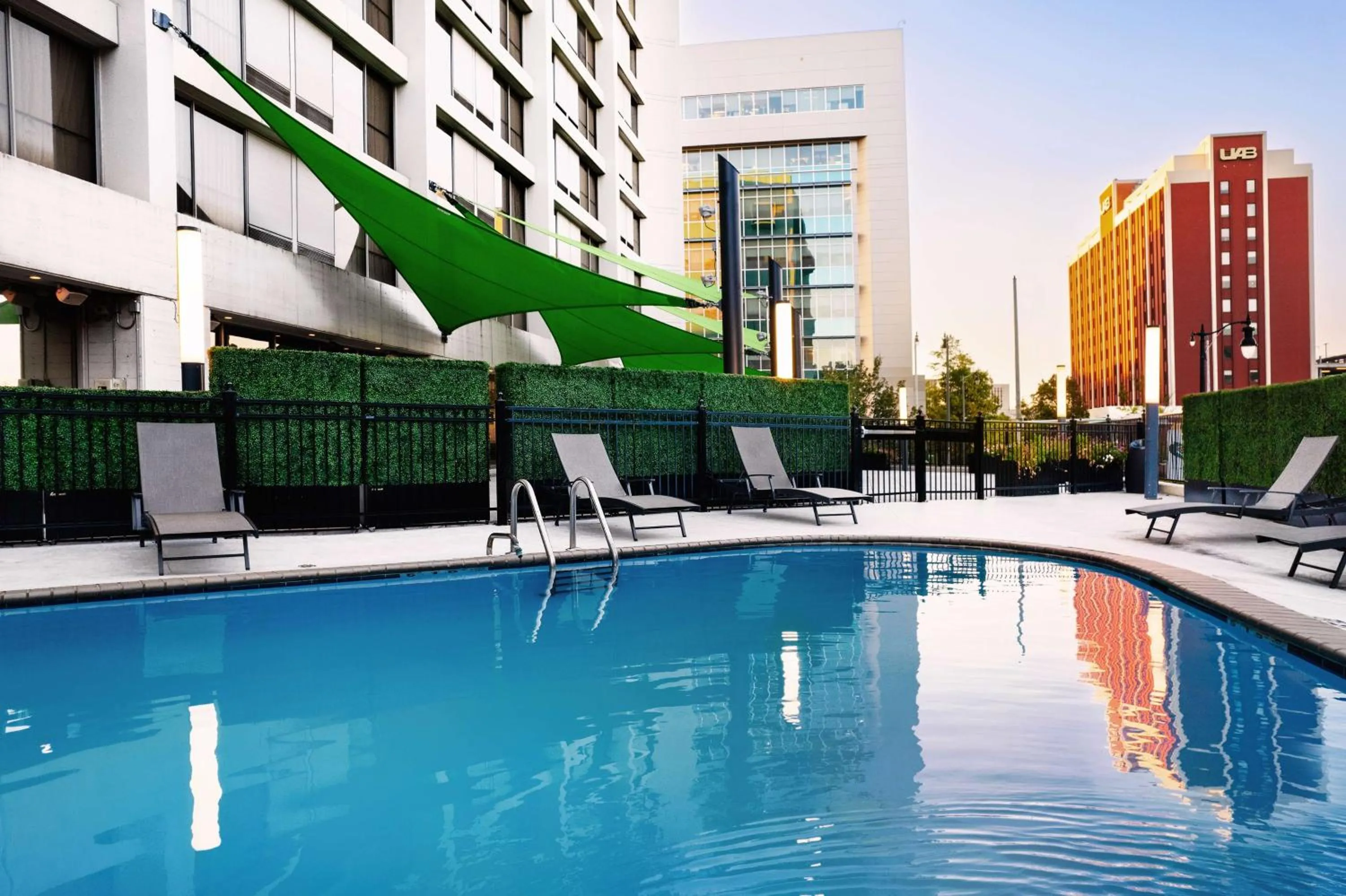 Pool view in Hilton Birmingham Downtown at UAB