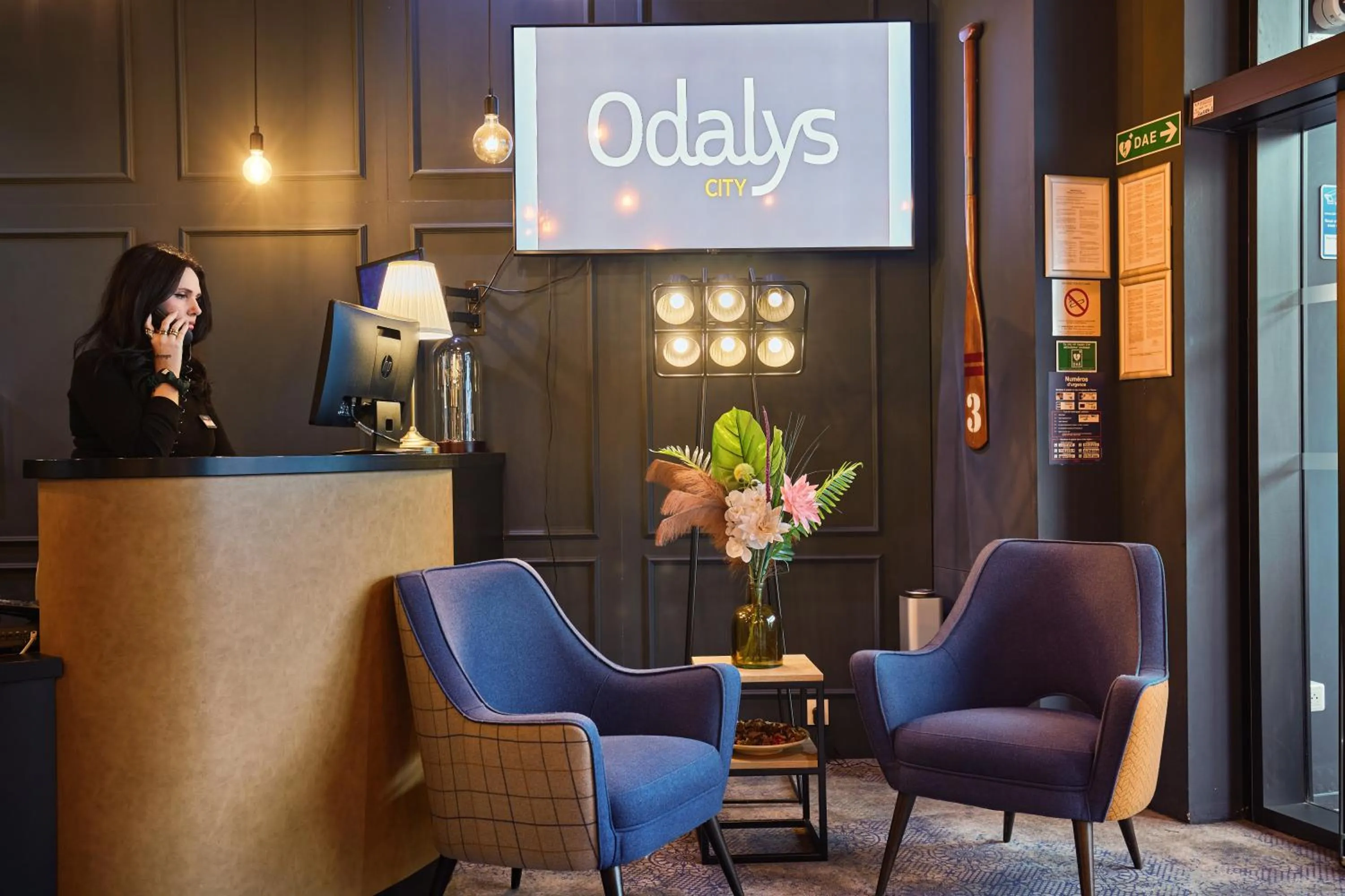 Lobby or reception in Appart Hotel Odalys City Paris XVII