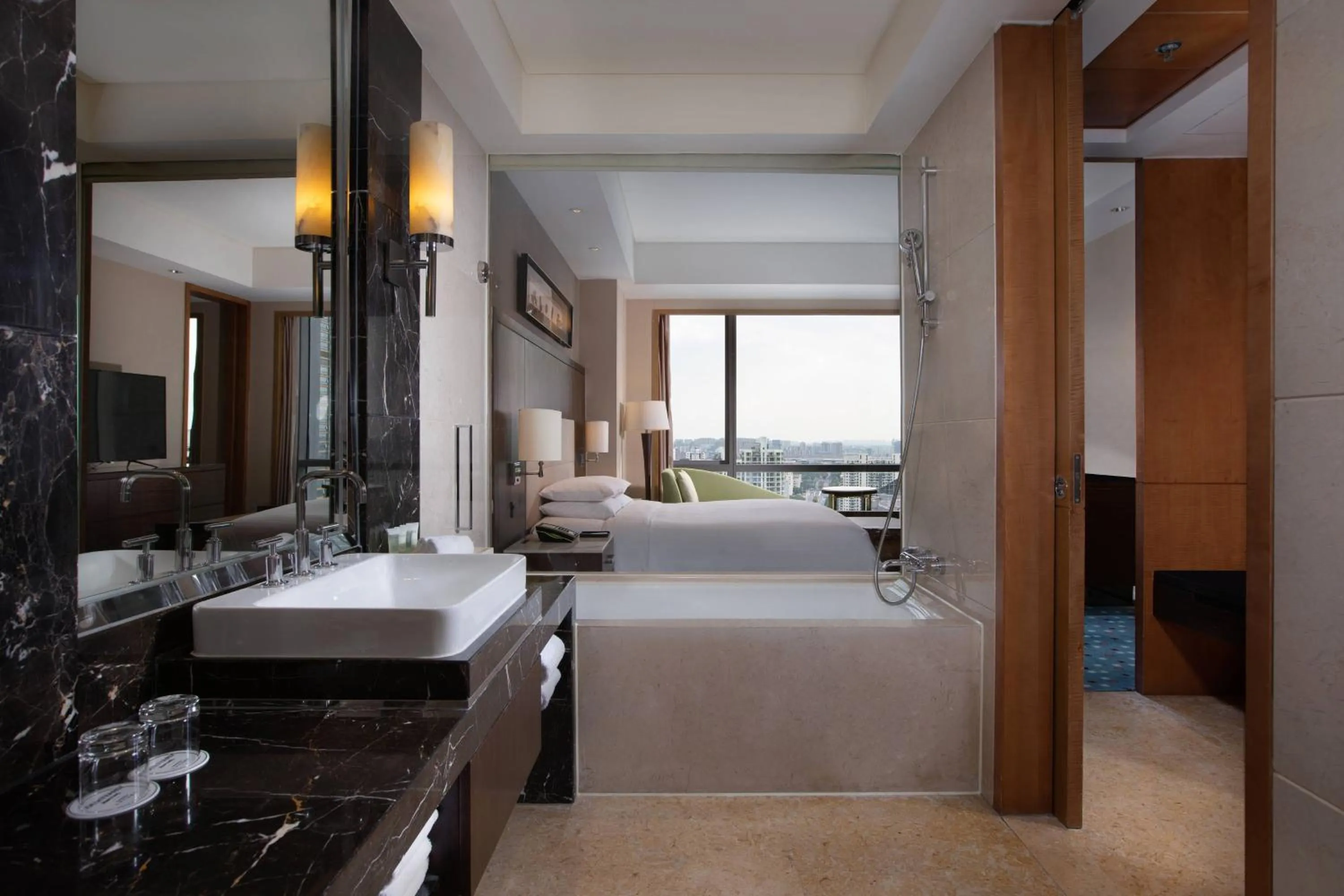 Bathroom, Bed in Courtyard by Marriott Suzhou