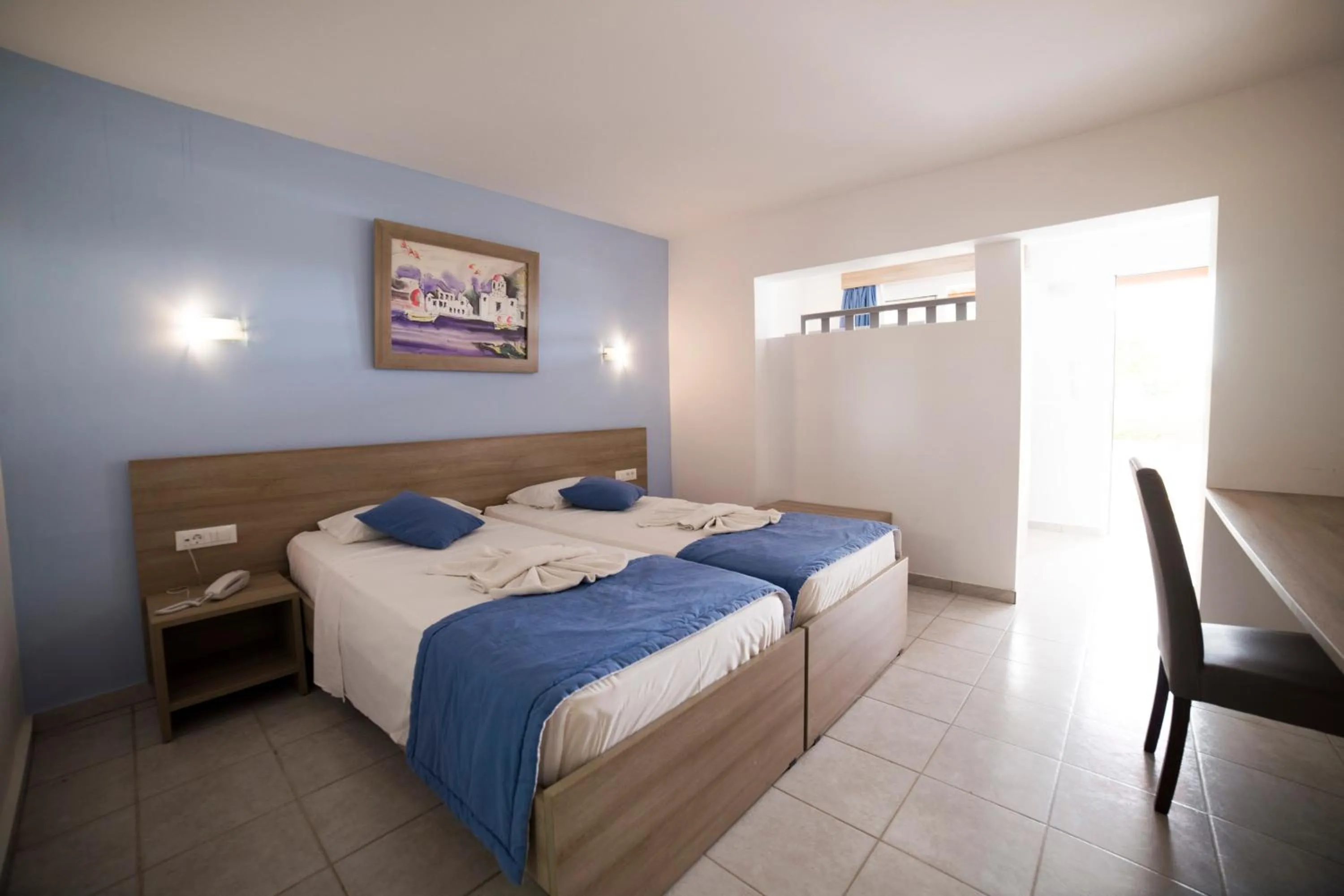 Bed in Lardos Bay Hotel