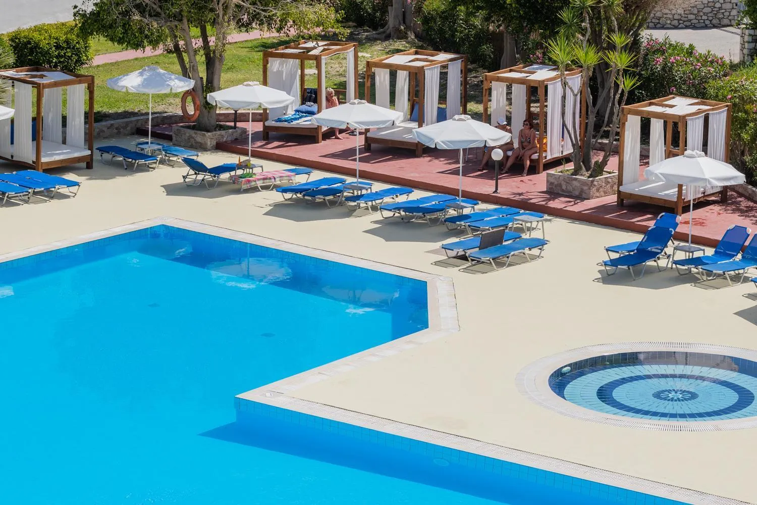 Pool view in Lardos Bay Hotel