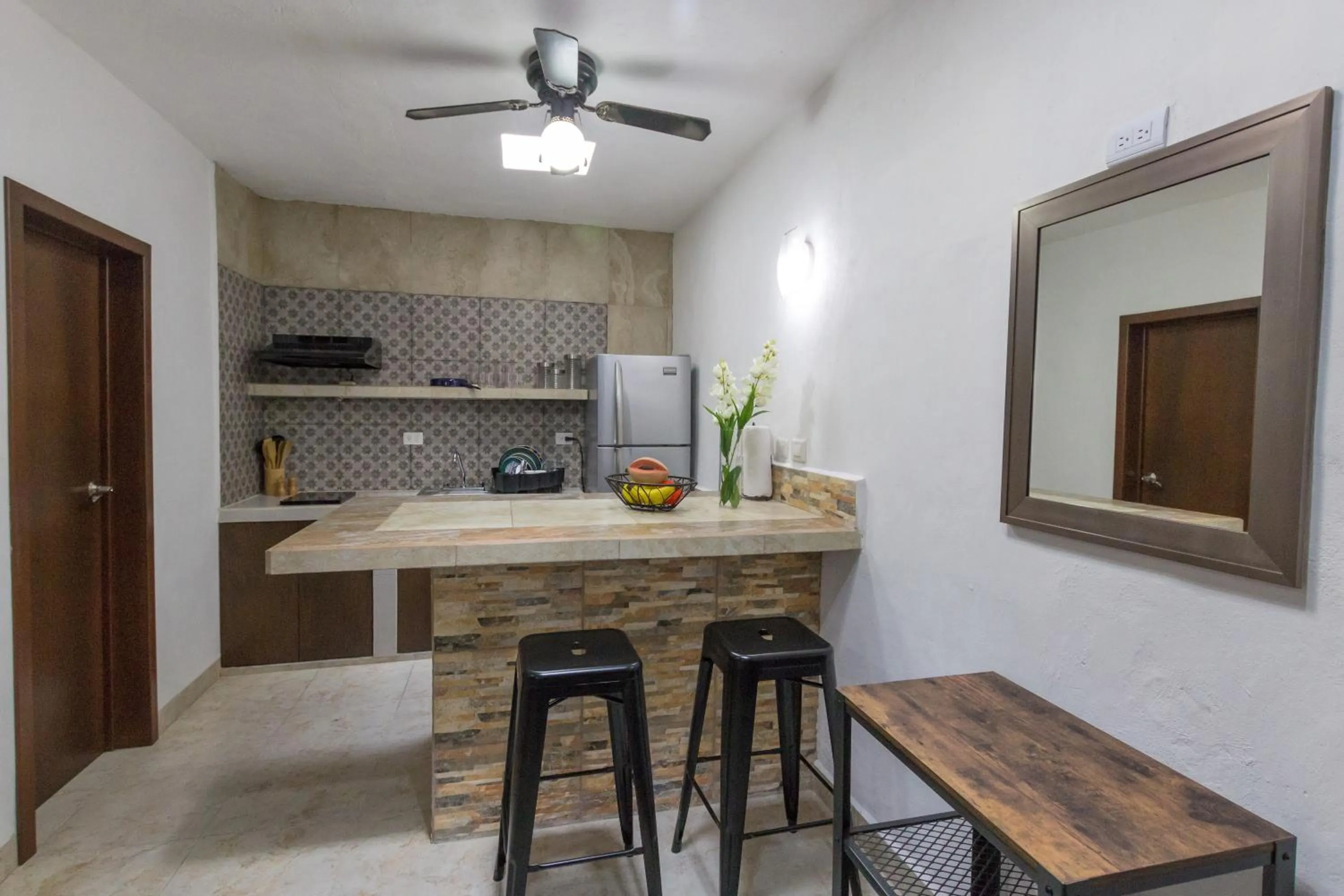 Kitchen or kitchenette in Merida Serviced Apartments