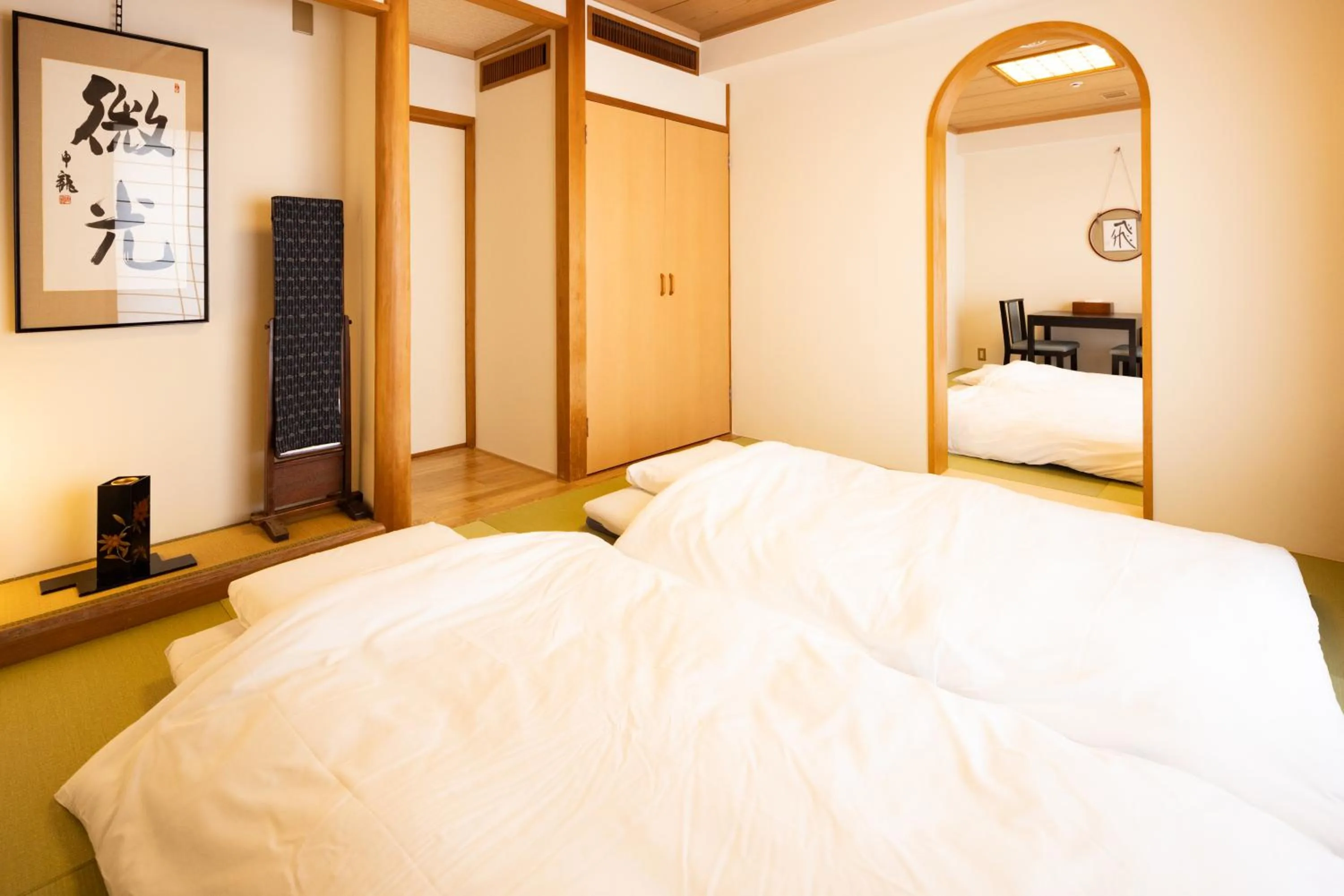 Bed in Ryokan Asakusa Shigetsu