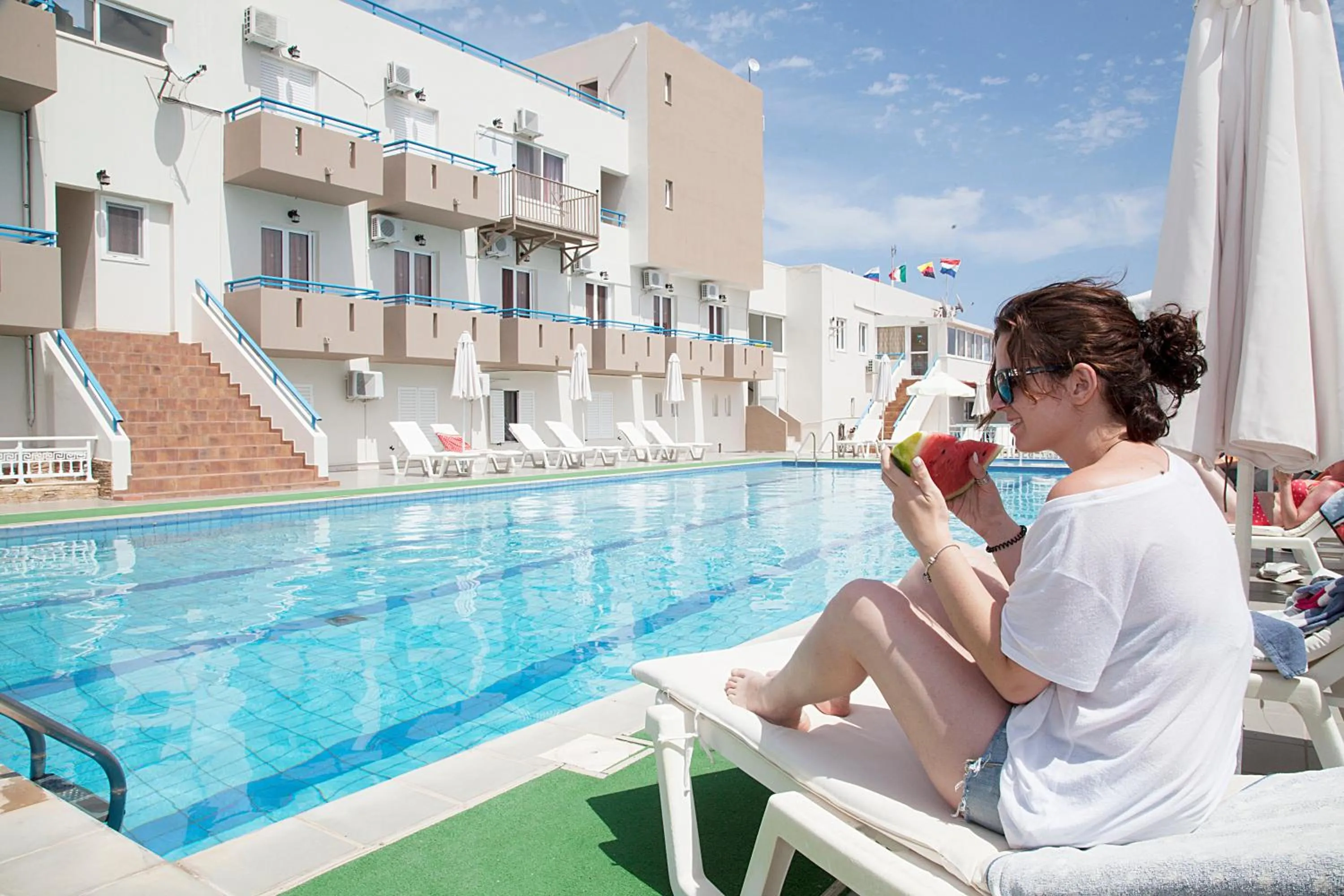Pool view in Hotel Athinoula