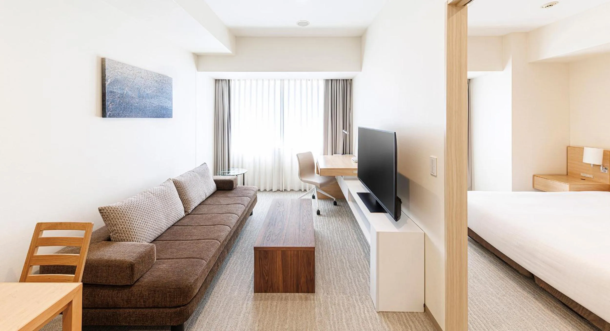 Living room, Bed in Fraser Residence Nankai Osaka