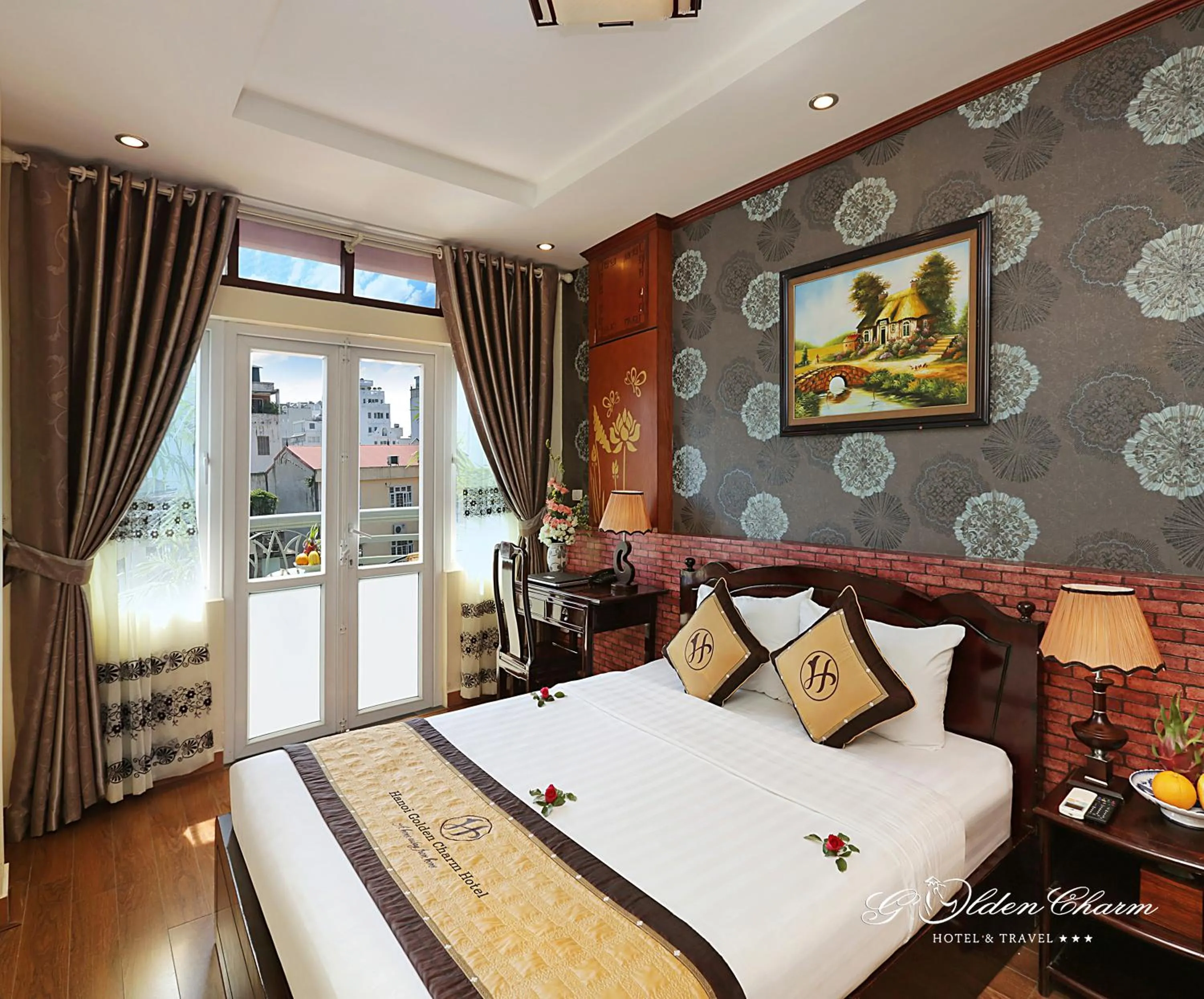 Photo of the whole room in Hanoi Golden Charm Hotel