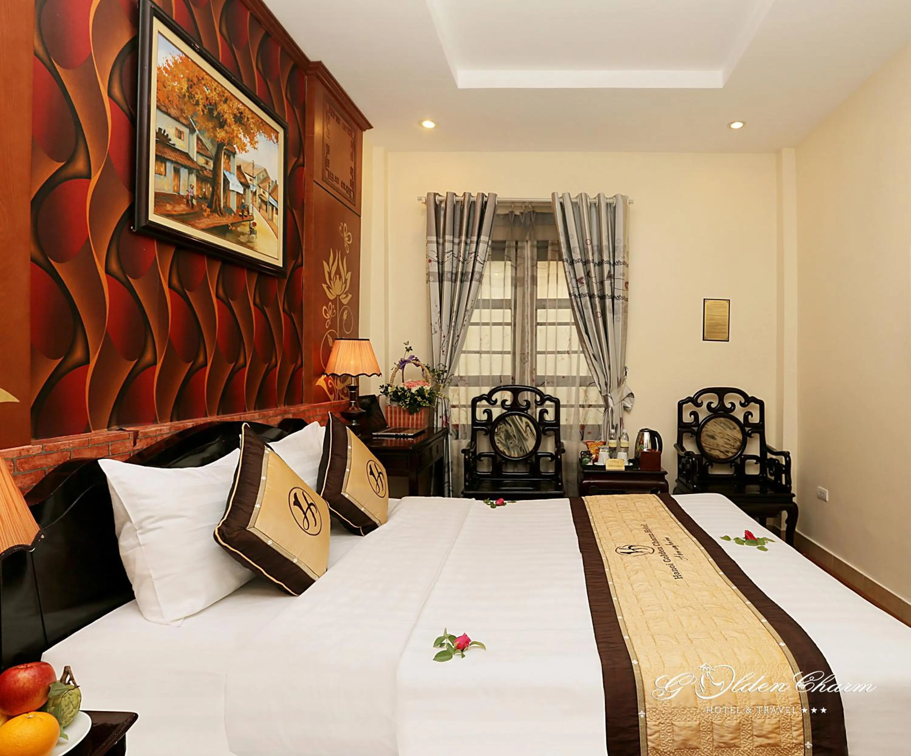 Bedroom in Hanoi Golden Charm Hotel