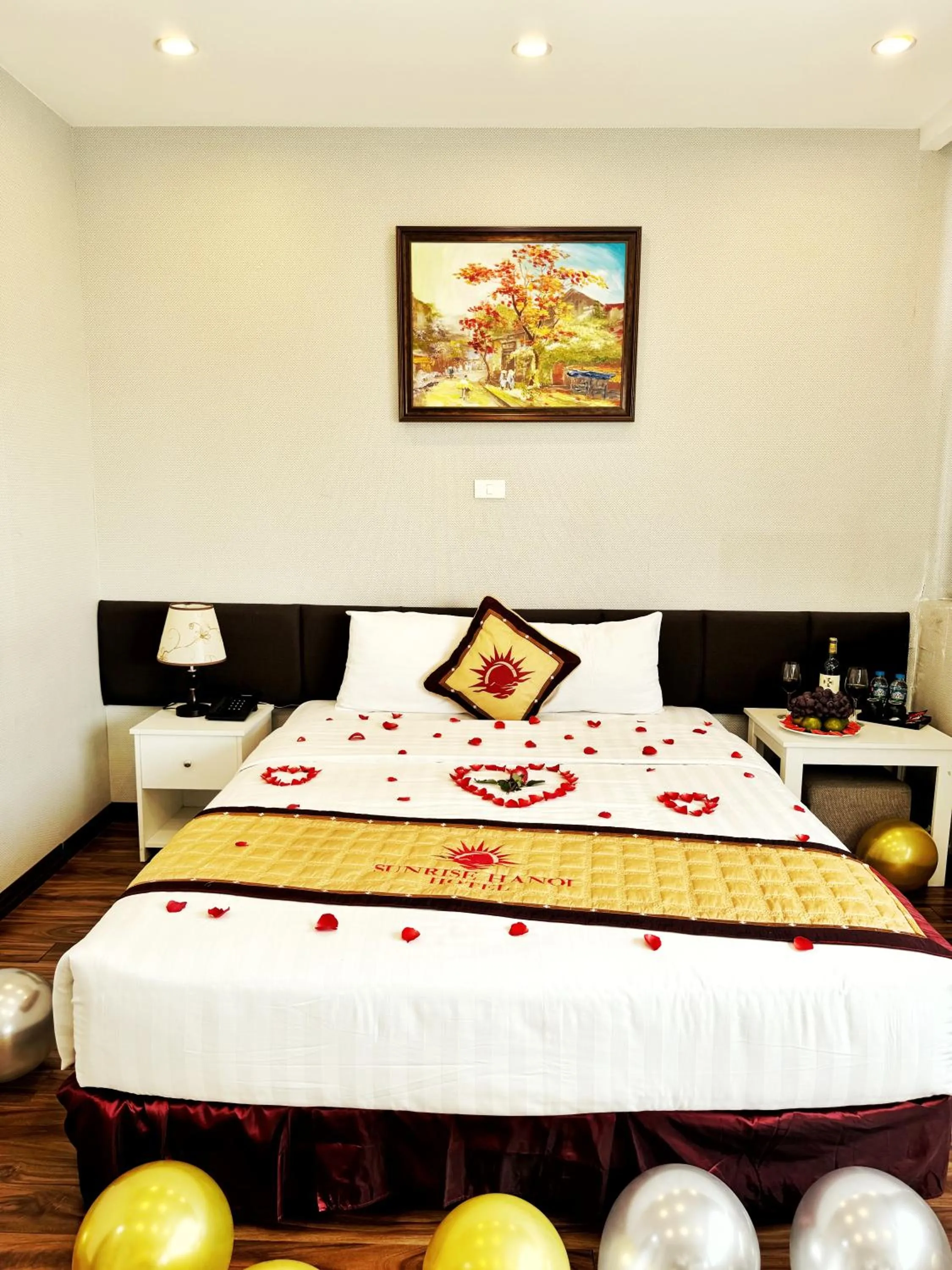 Bed in Sunrise Hanoi Hotel