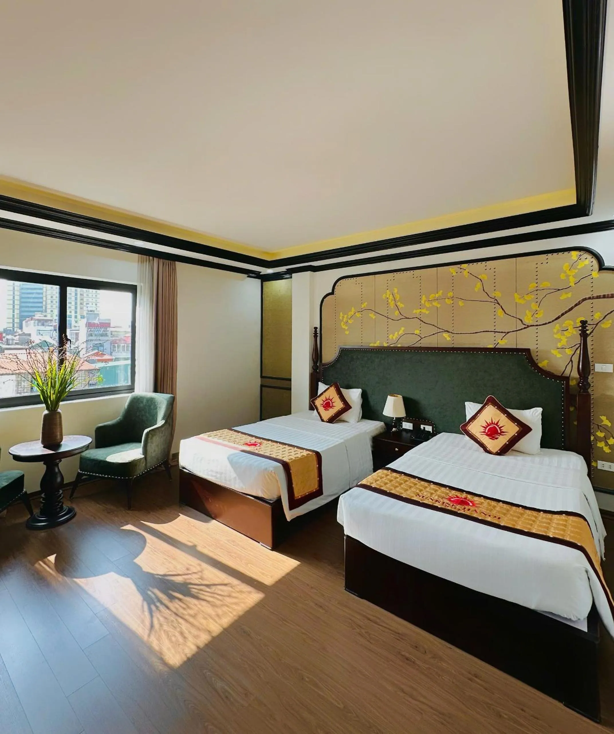 Bed in Sunrise Hanoi Hotel