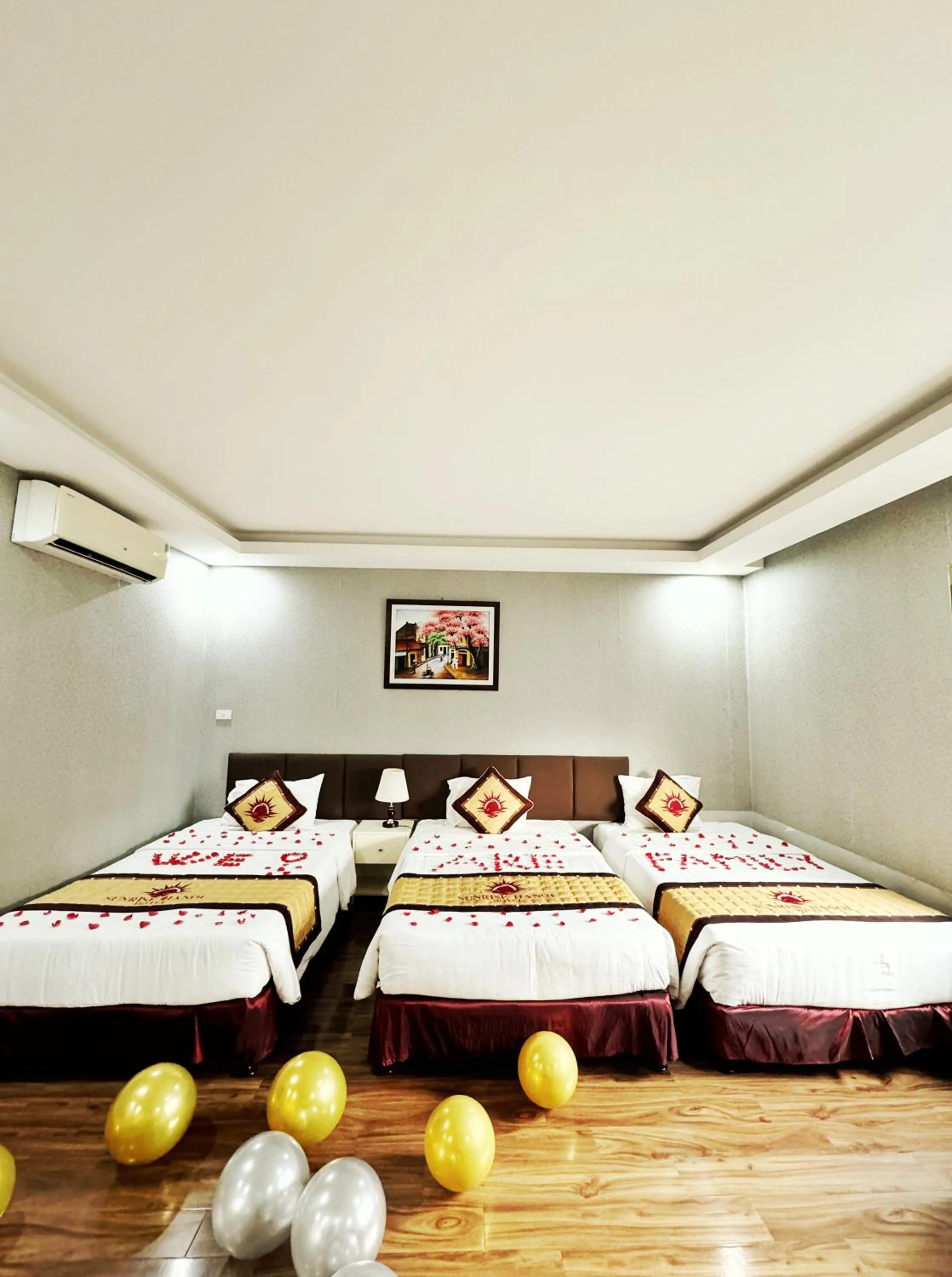 Bed in Sunrise Hanoi Hotel