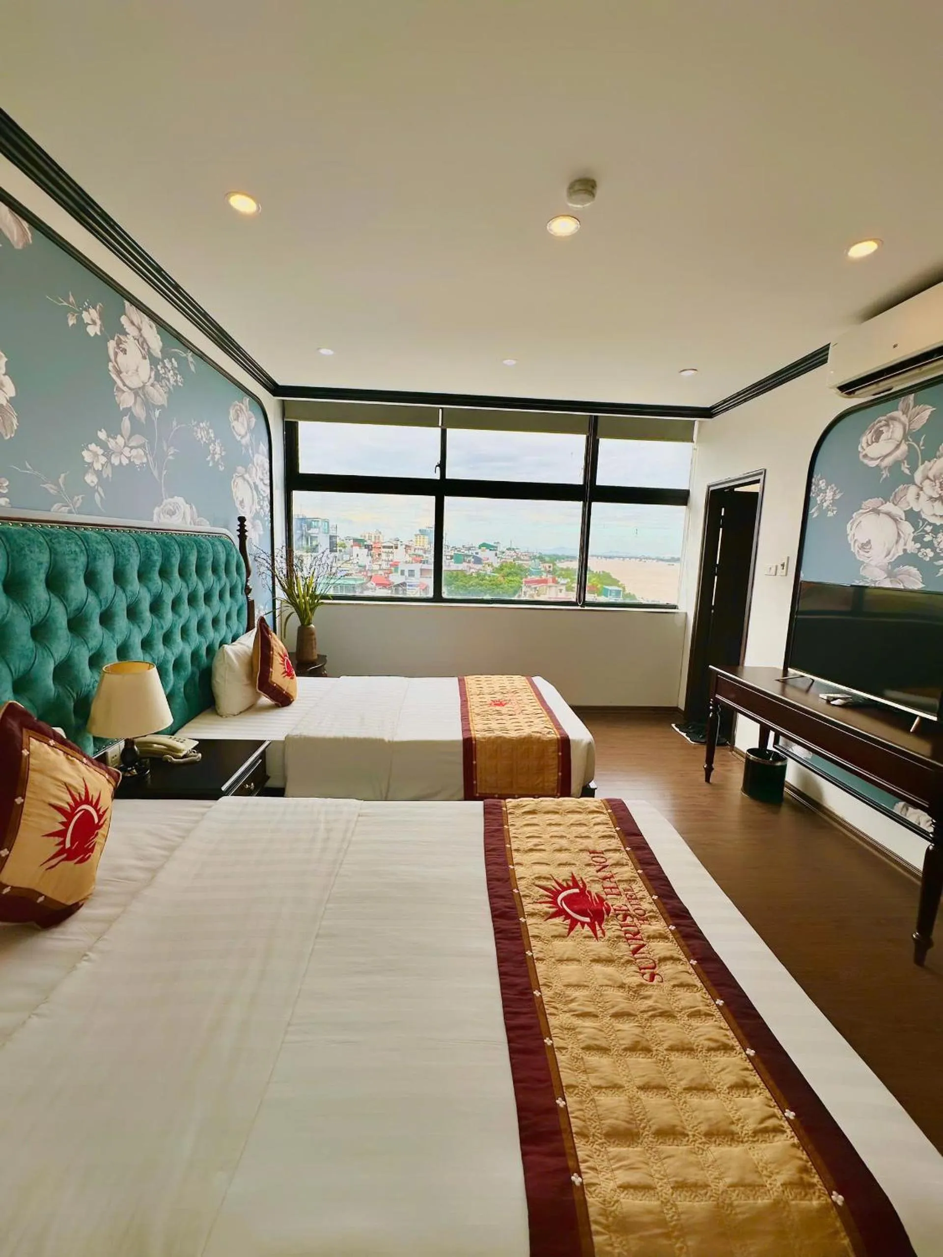 Bed in Sunrise Hanoi Hotel