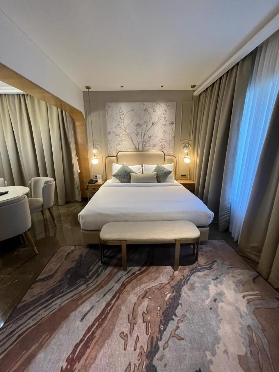 Bed in Krishna Palace Hotel