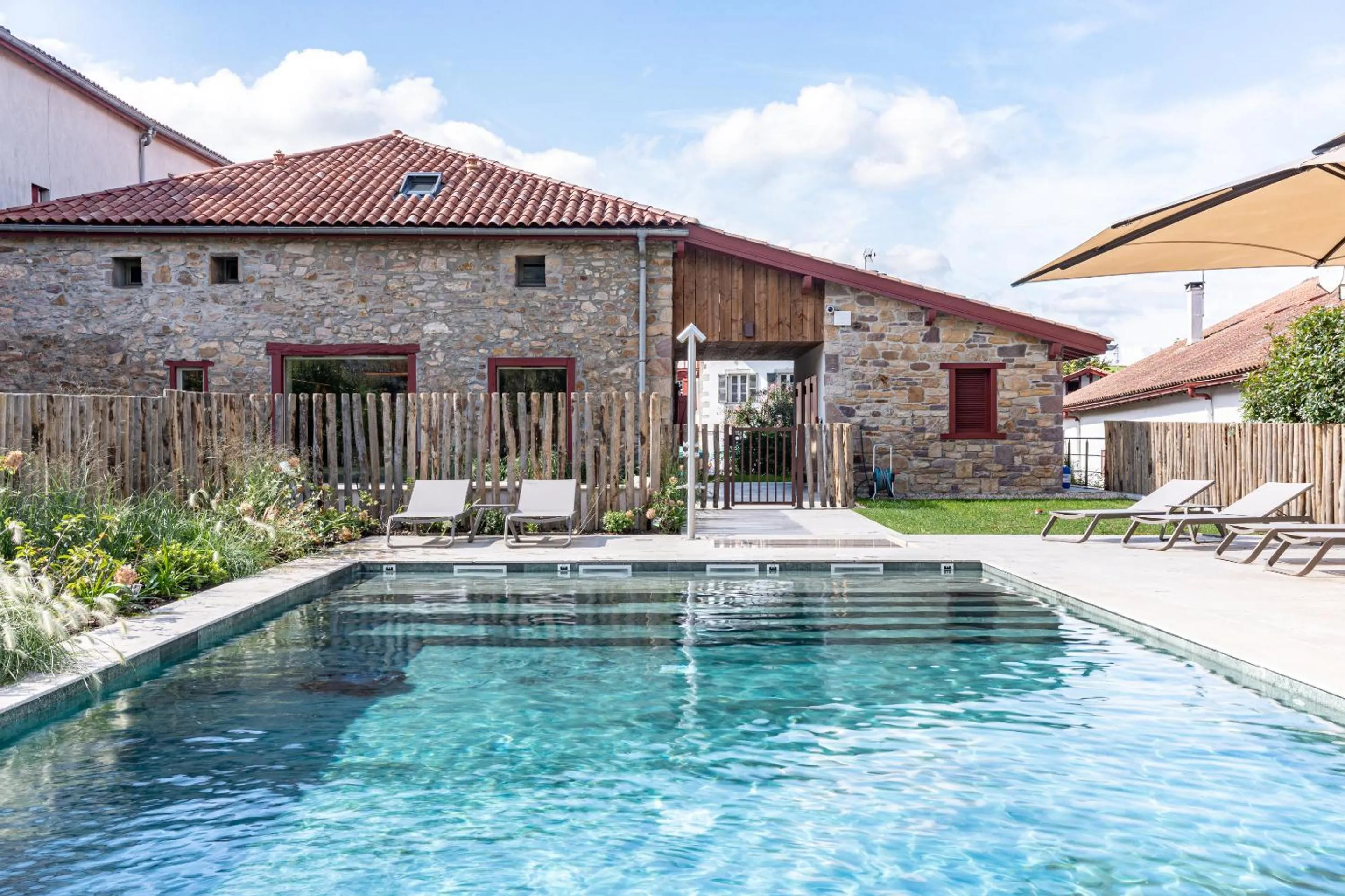 Pool view in Hôtel Restaurant & Spa La Maison Oppoca