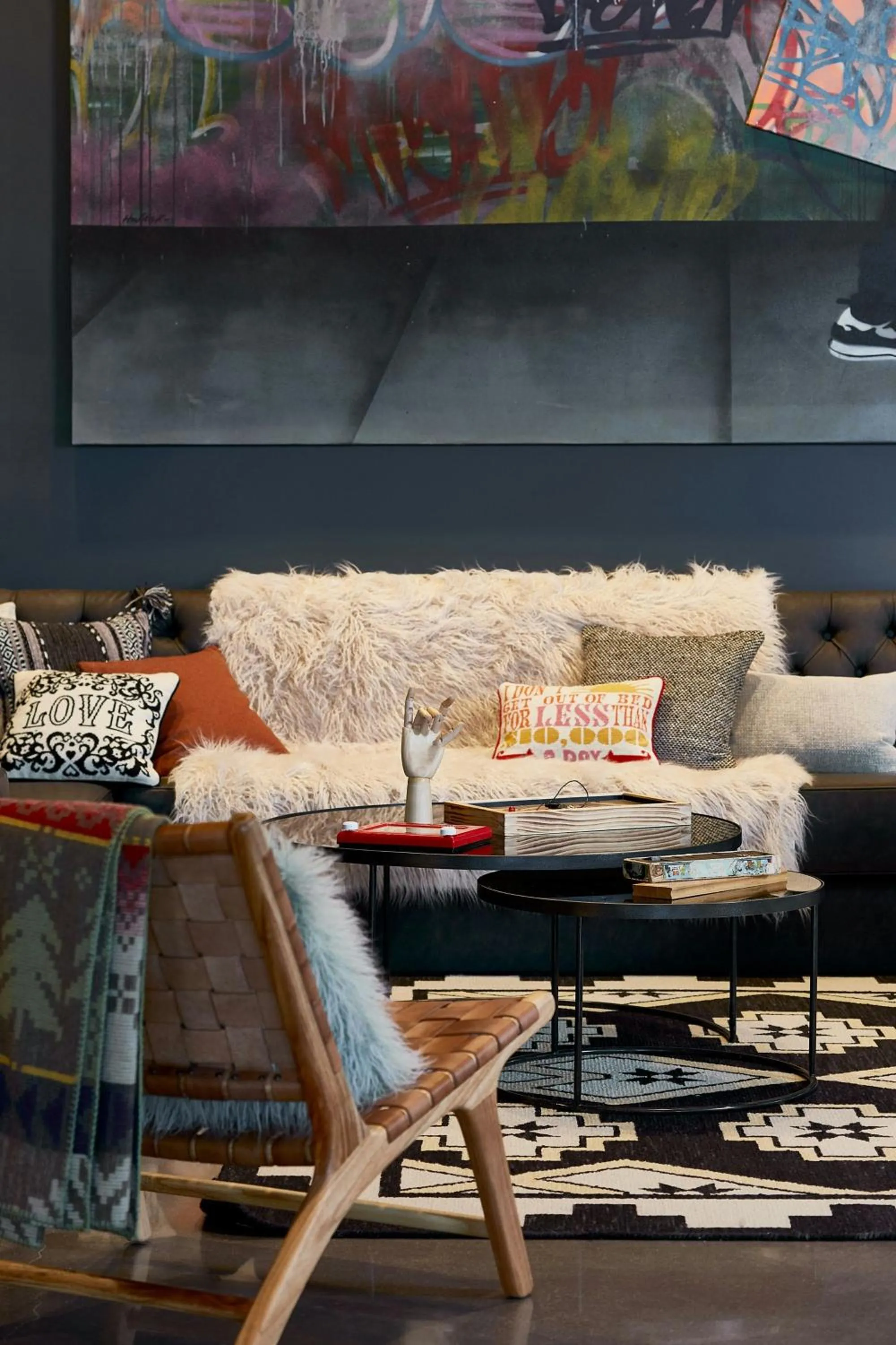 Living room in MOXY Denver Cherry Creek