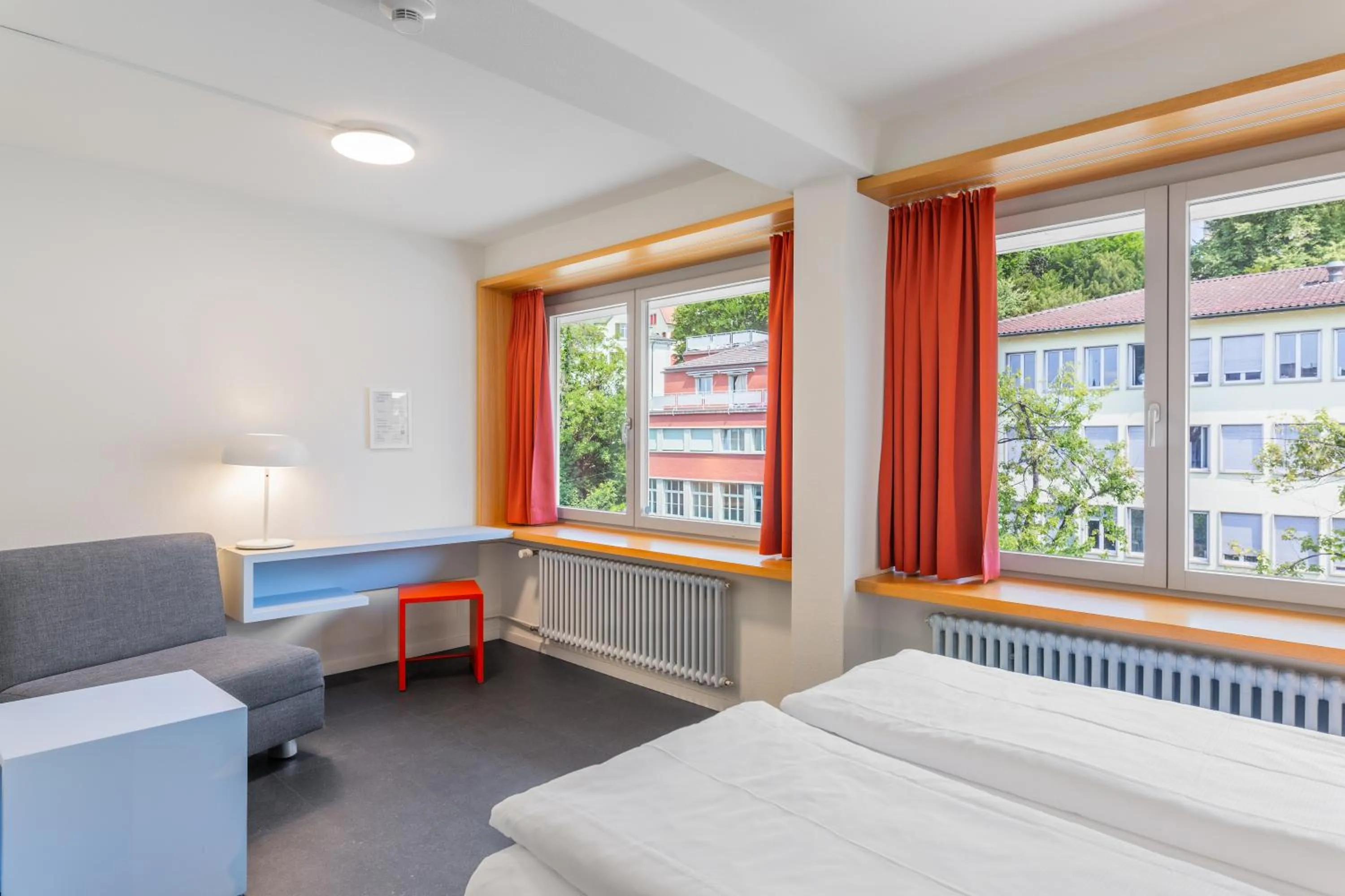 Bed in Hotel Marta - 1950's architecture in Zurich's vibrant old town, near main station