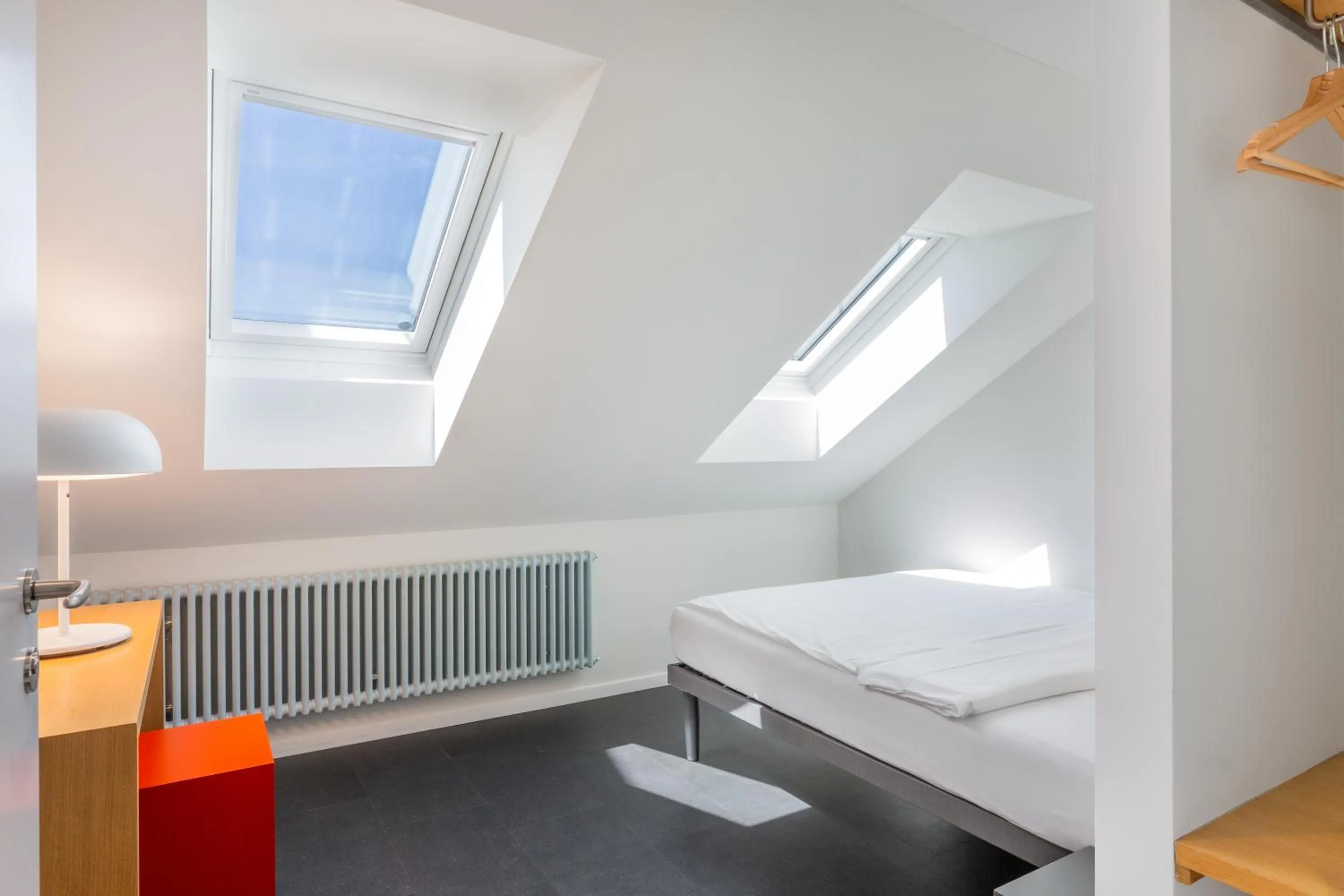 Bed in Hotel Marta - 1950's architecture in Zurich's vibrant old town, near main station