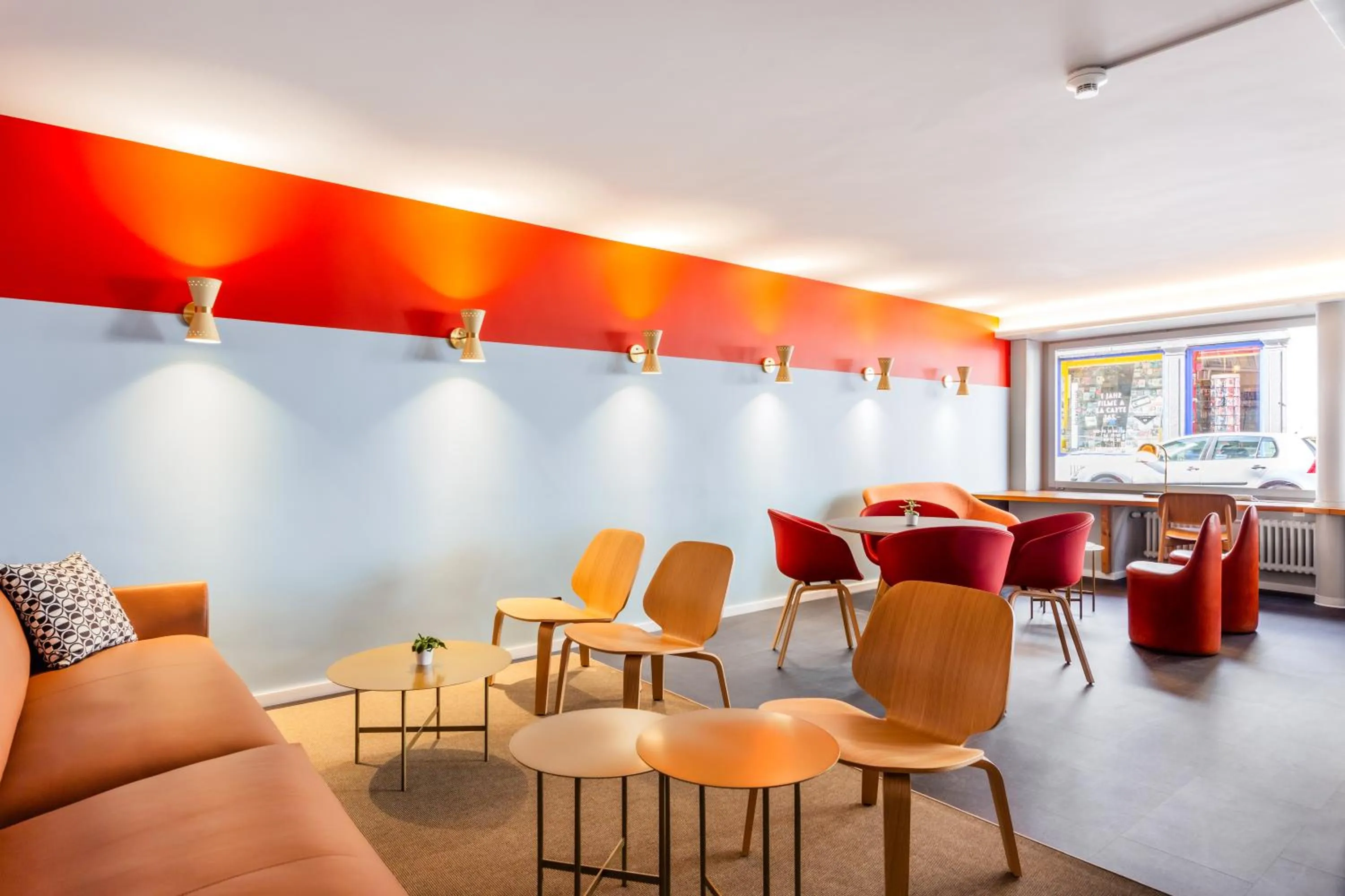 Lobby or reception in Hotel Marta - 1950's architecture in Zurich's vibrant old town, near main station